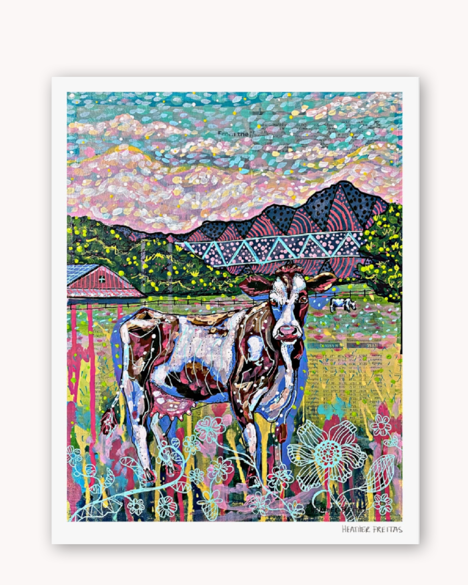 Cows On The Farm Fine Art Print