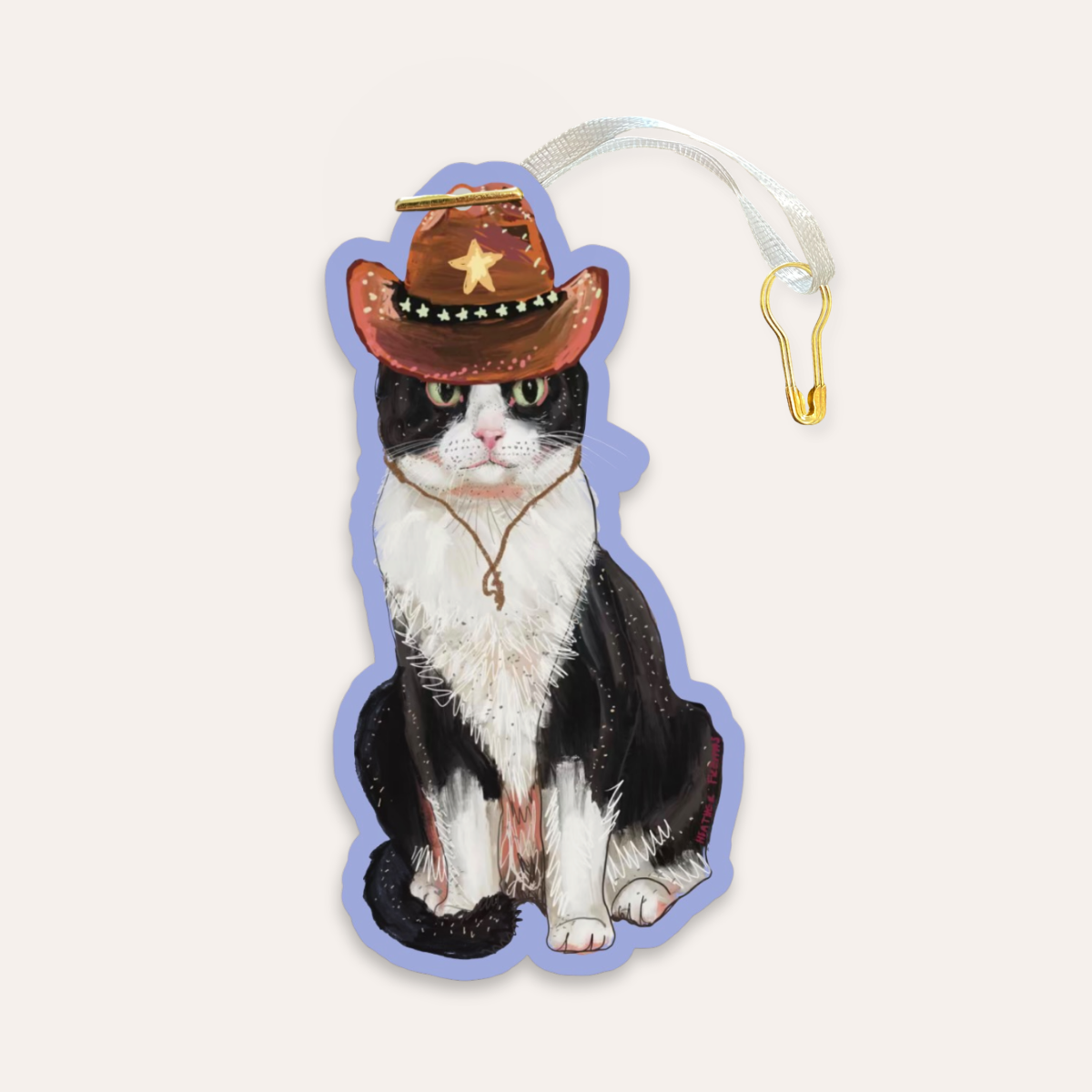 Cowboy Cat Gift Tag
