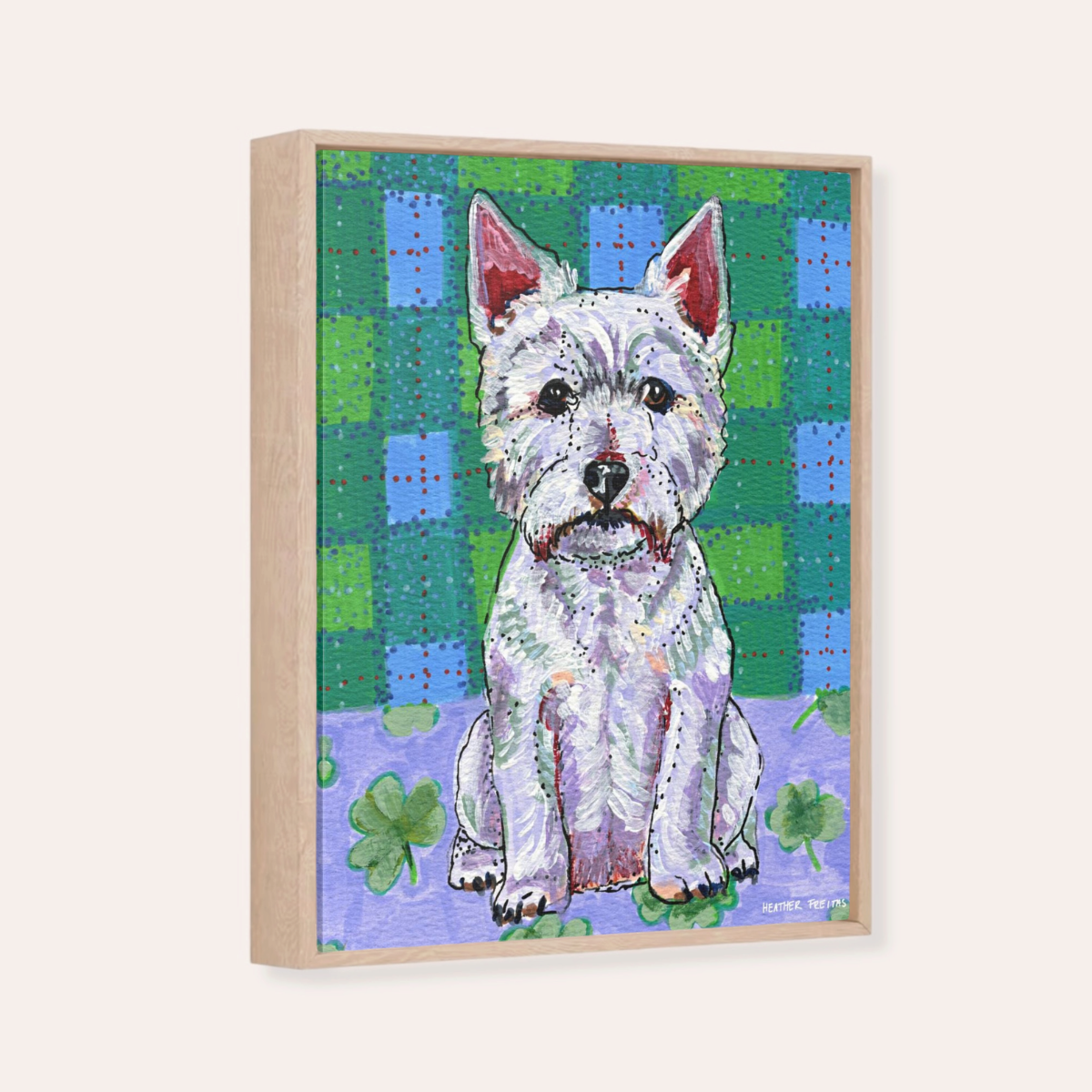 Westie Framed Fine Art Canvas Print
