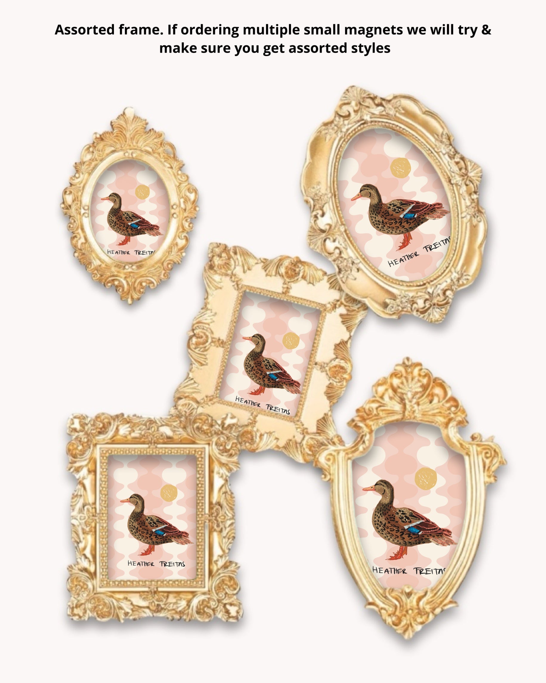 Lady Duck Framed Magnet ( Small )