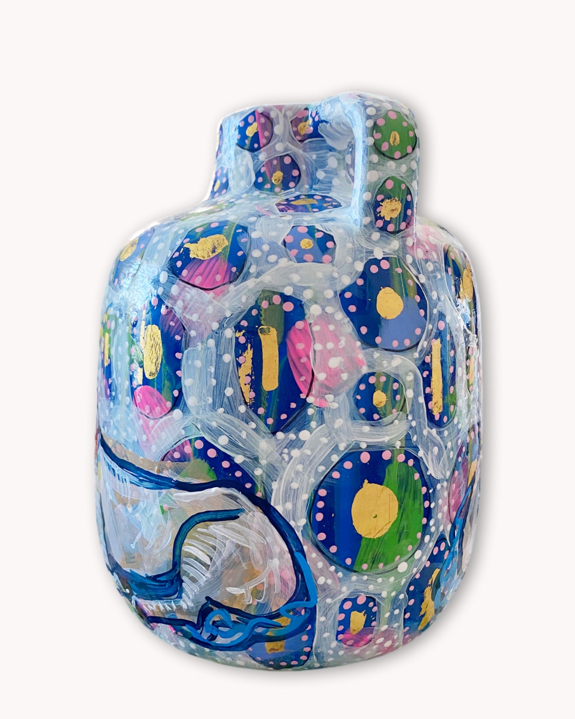 Unicorn Hand Painted Dry Vase