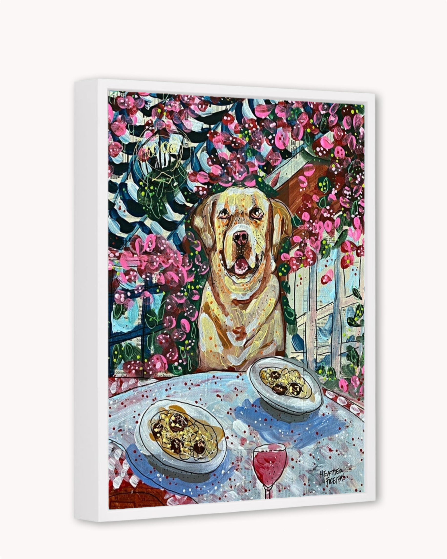 Yellow Lab Dining Print