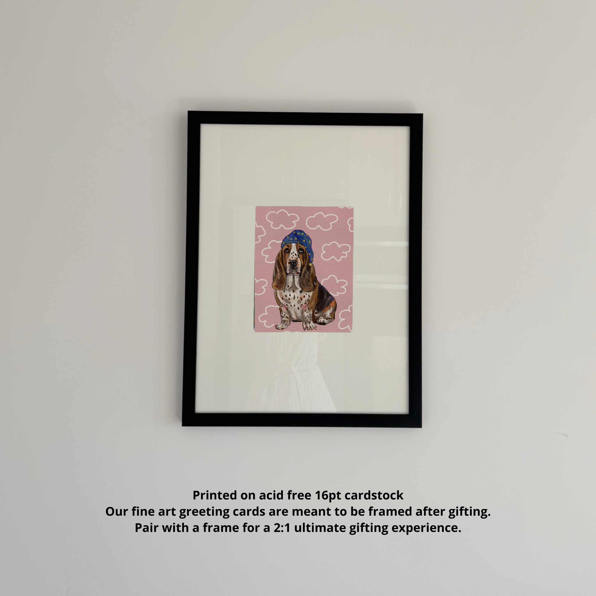 Basset Hound Dog Fine Art Greeting Card