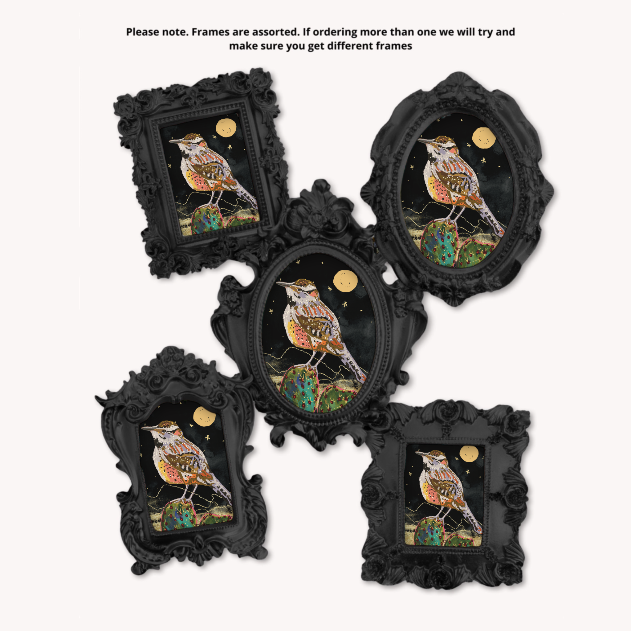 Cactus Wren Framed Small Magnet