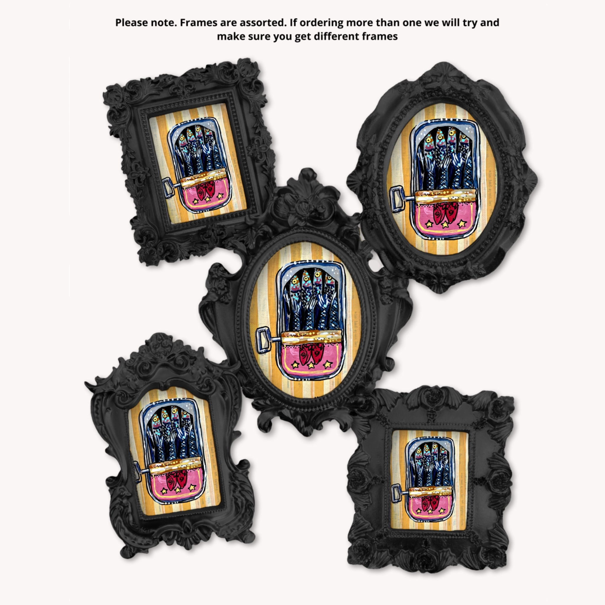 Sardines Framed Small Magnet