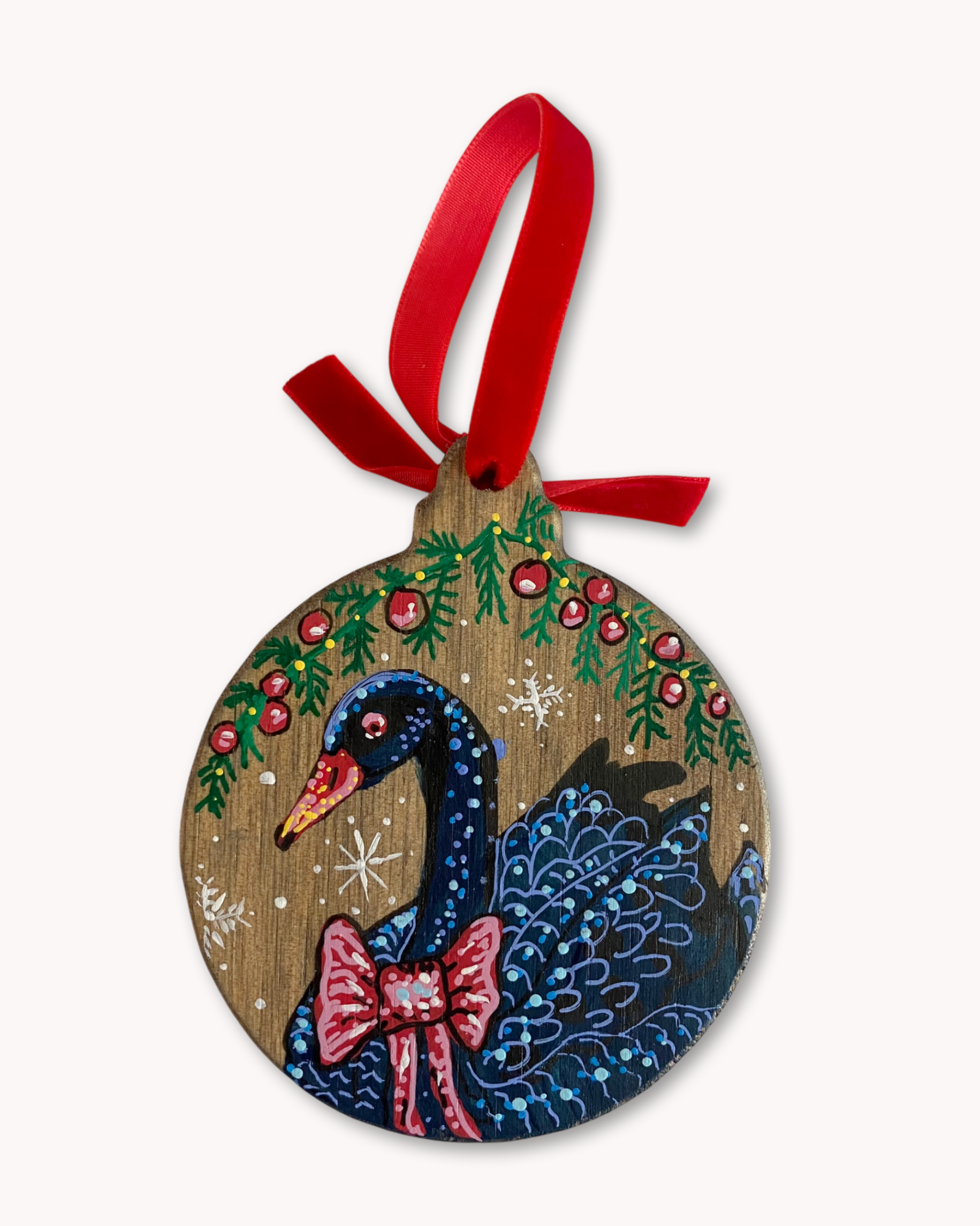 Black Swan Hand Painted Ornament