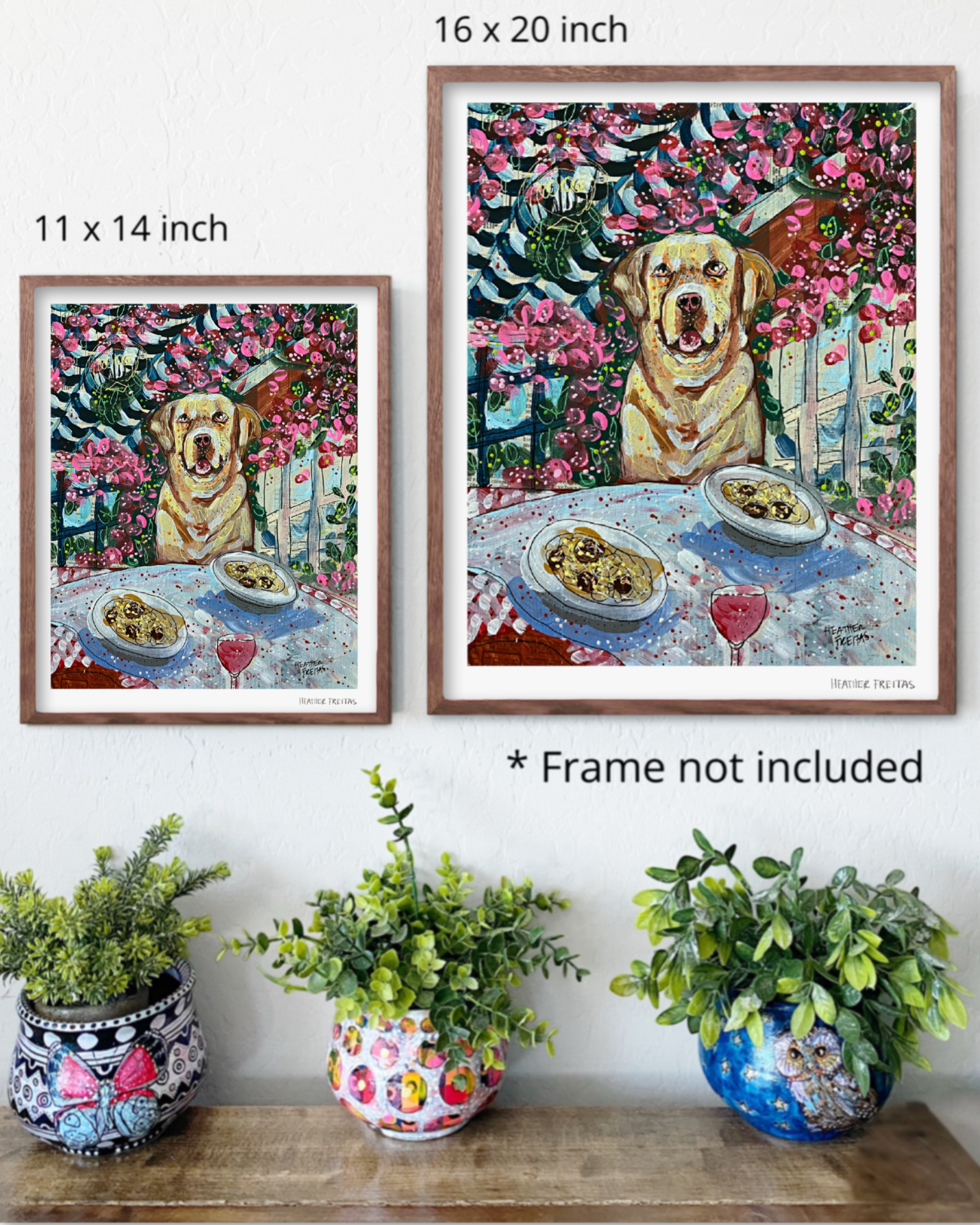 Yellow Labrador Dining Fine Art Print