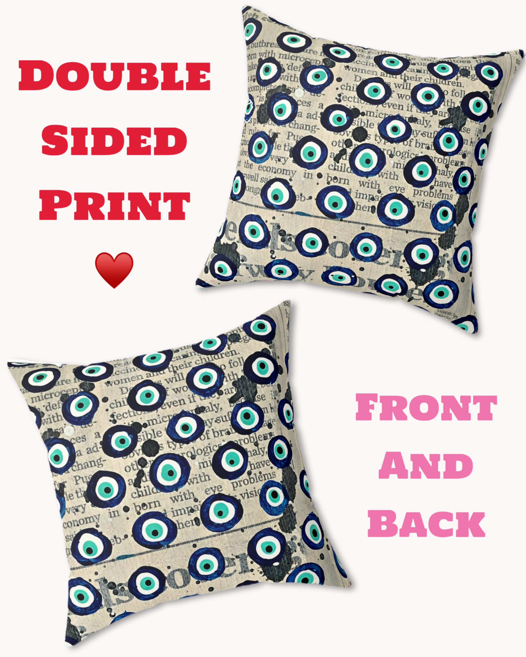 Evil Eye Energy Decorative Faux Suede Throw Pillow