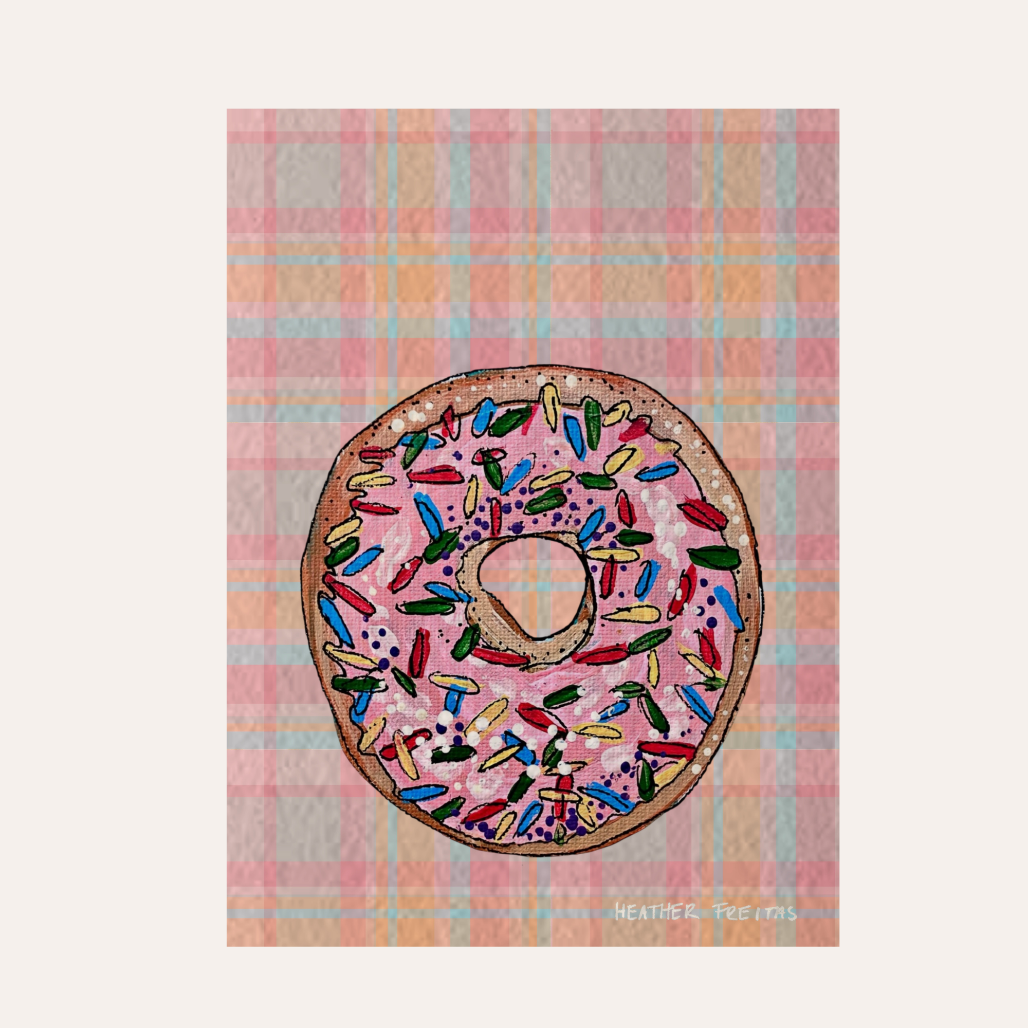 Pink Sprinkle Donut Mini Fine Art Print