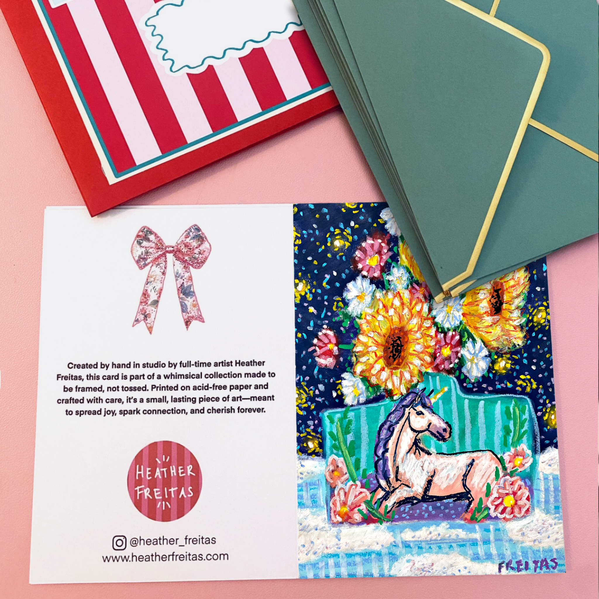 Dusk To Daylight Unicorn Vase - Greeting Card / Fine Art Print