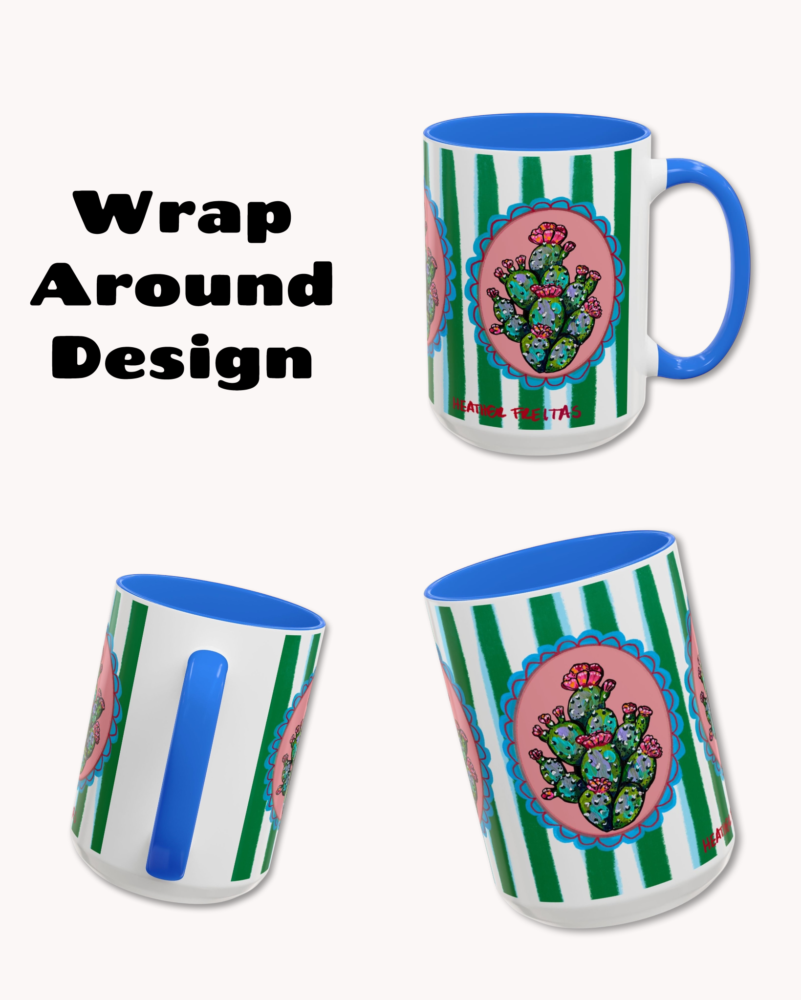 Prickly Pear Cactus Coffee Mug 15oz