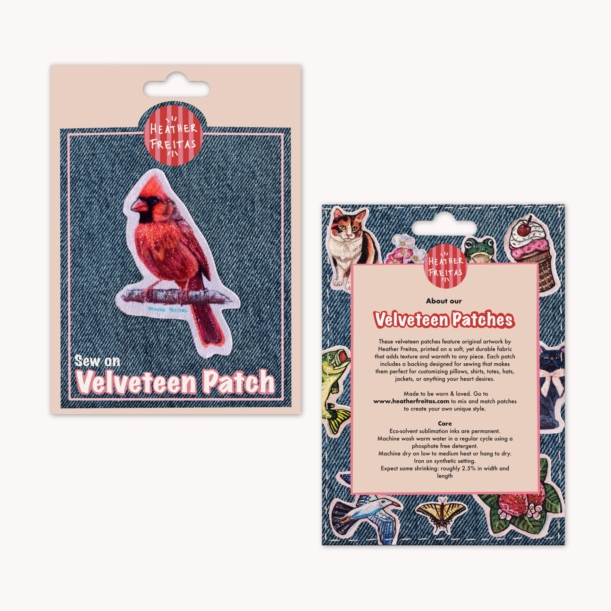 Cardinal - Sew On Velveteen Patch