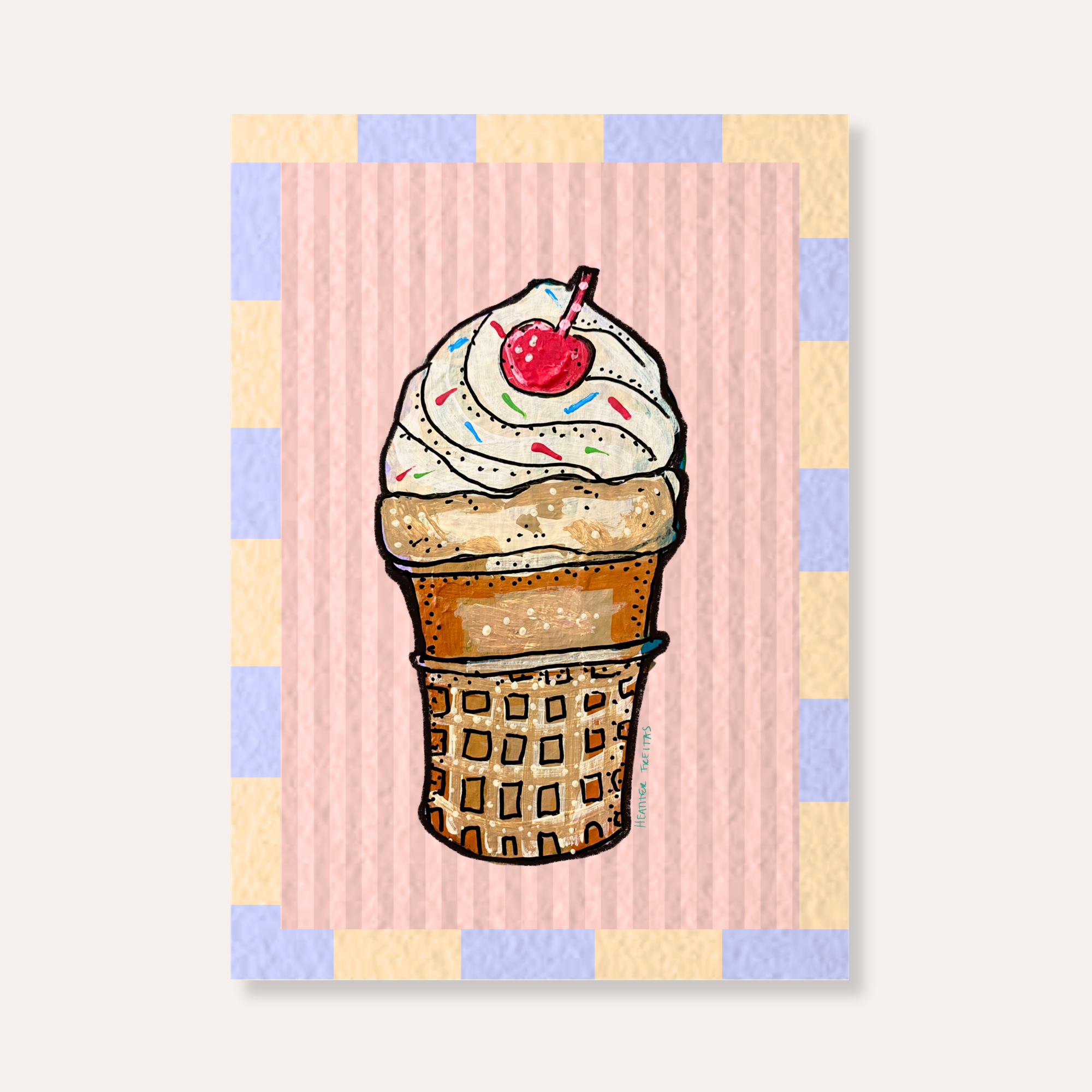 Vanilla Ice Cream Cone Mini Fine Art Print