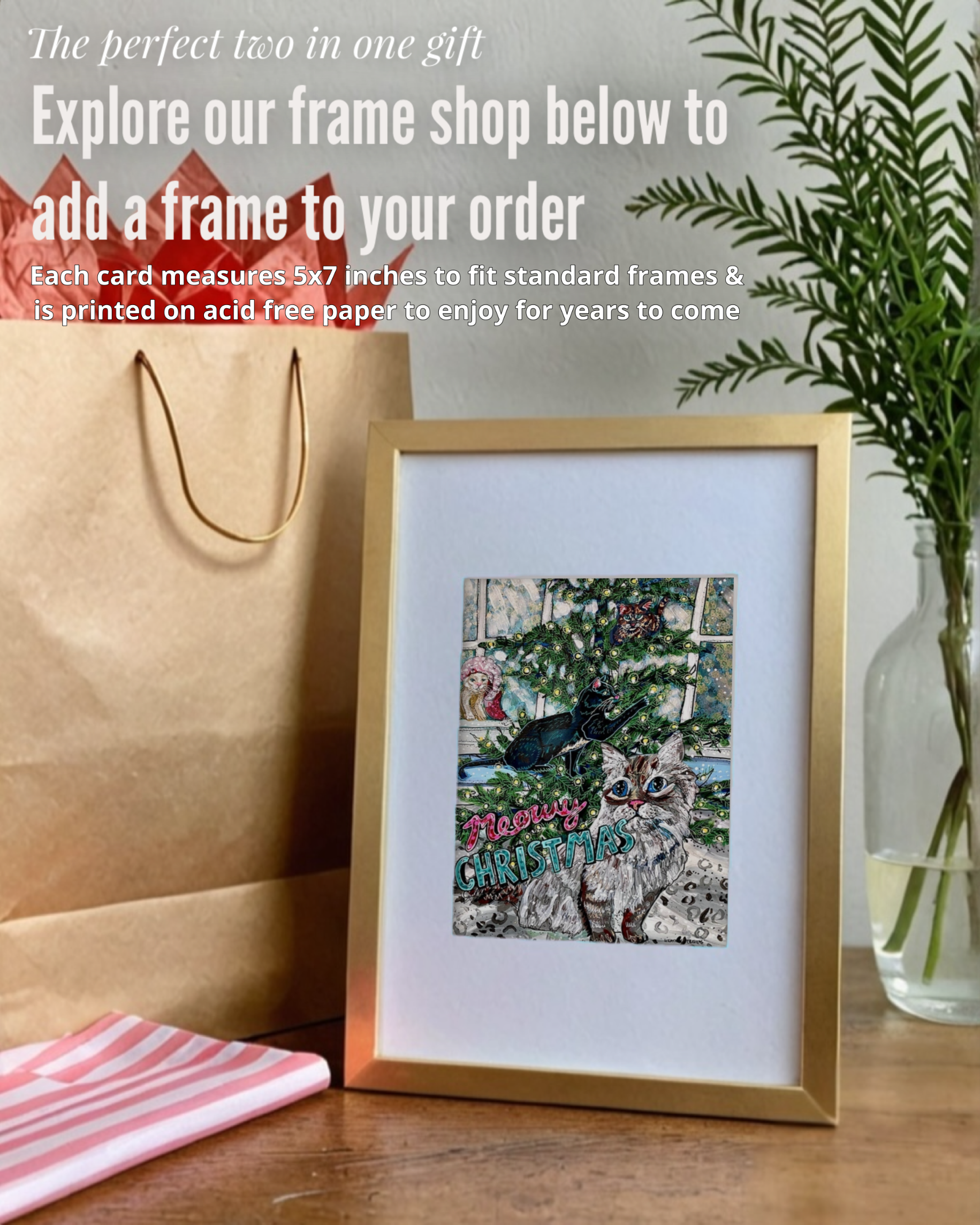 Meowy Christmas - Greeting Card / Fine Art Print