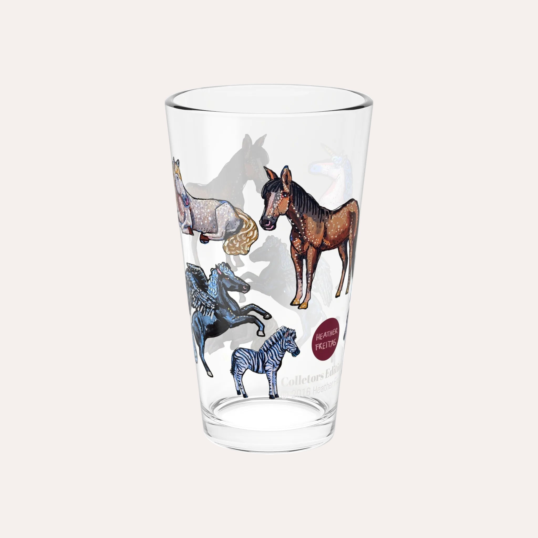 Horses 16oz Collectors Glass