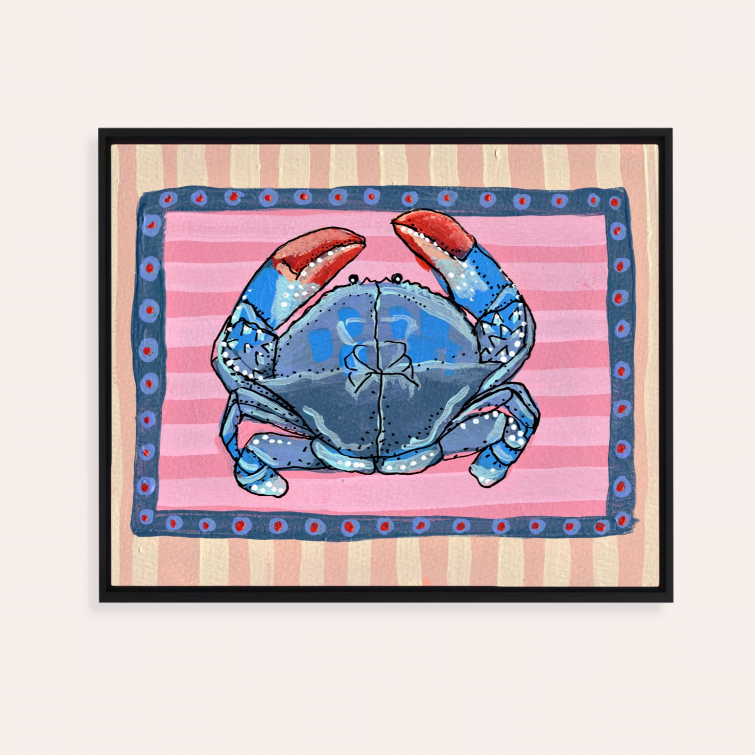 Blue Crab Framed Fine Art Canvas Print
