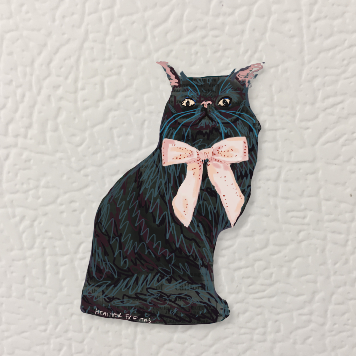 Black Persian Cat Magnet ( Die-Cut )