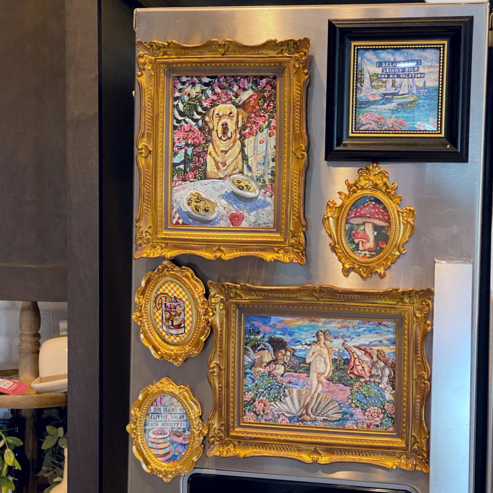 Old Fashioned Framed Small Magnet