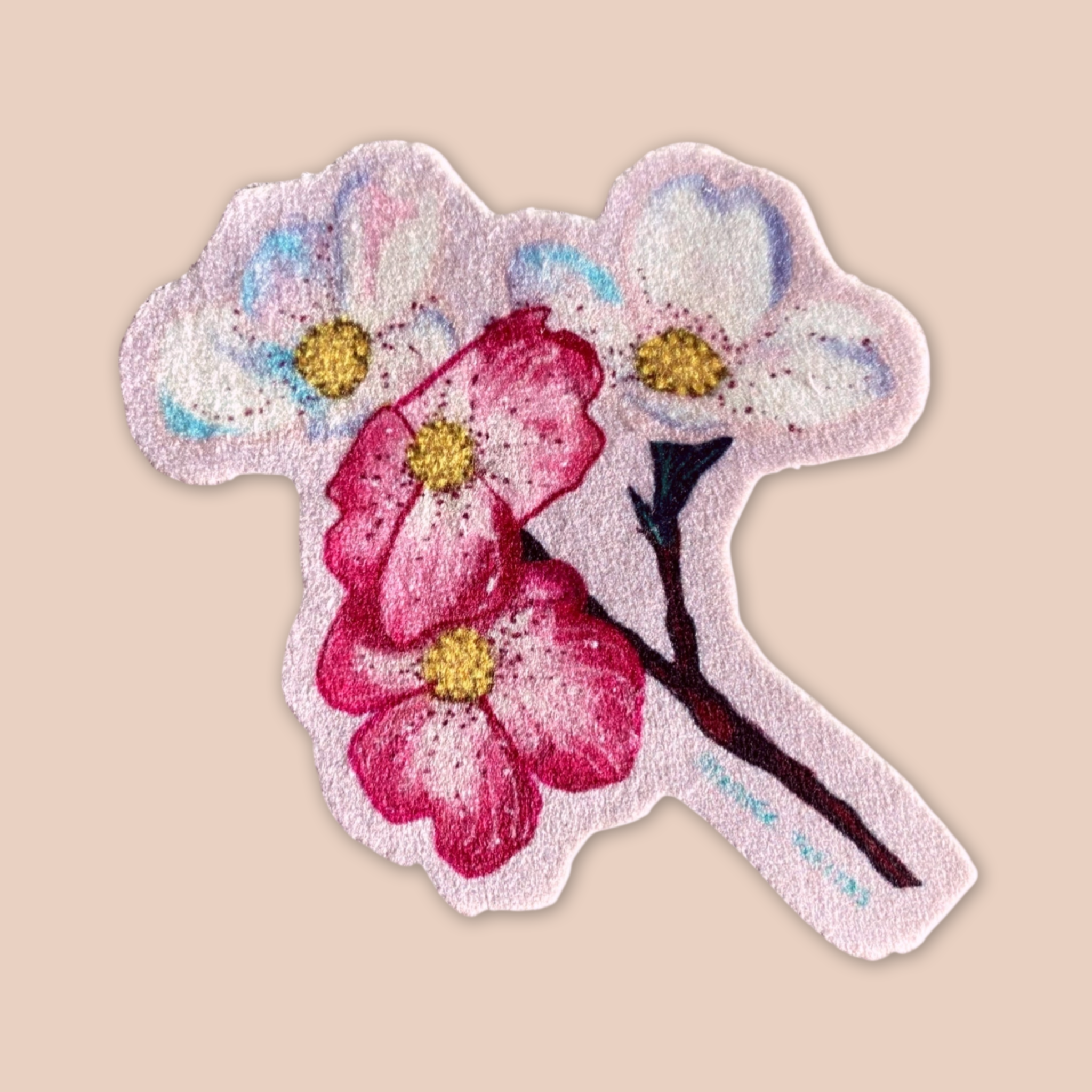 Dogwood Flower - Sew On Velveteen Patch