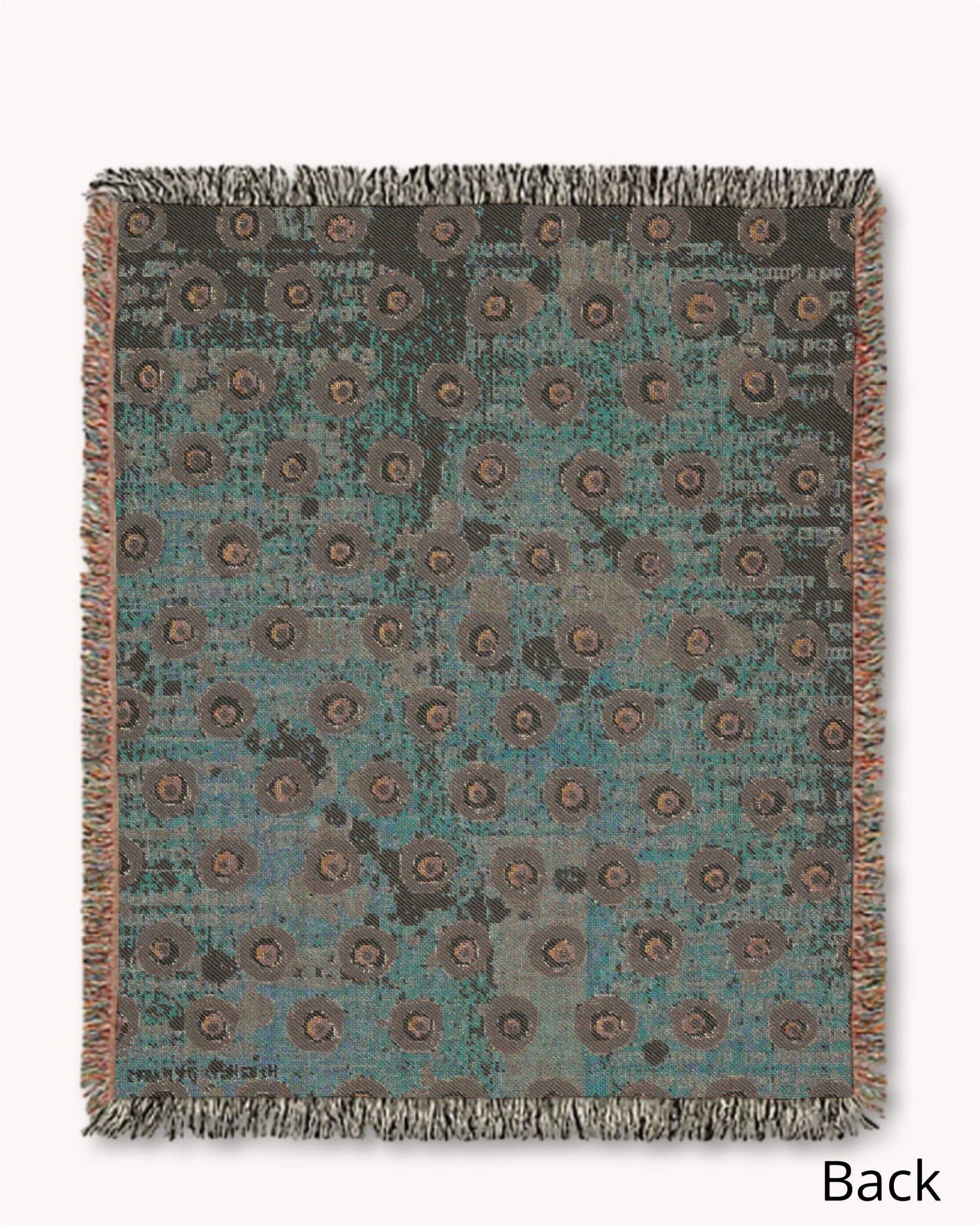 Dusty Pink Evil Eye Woven Blanket
