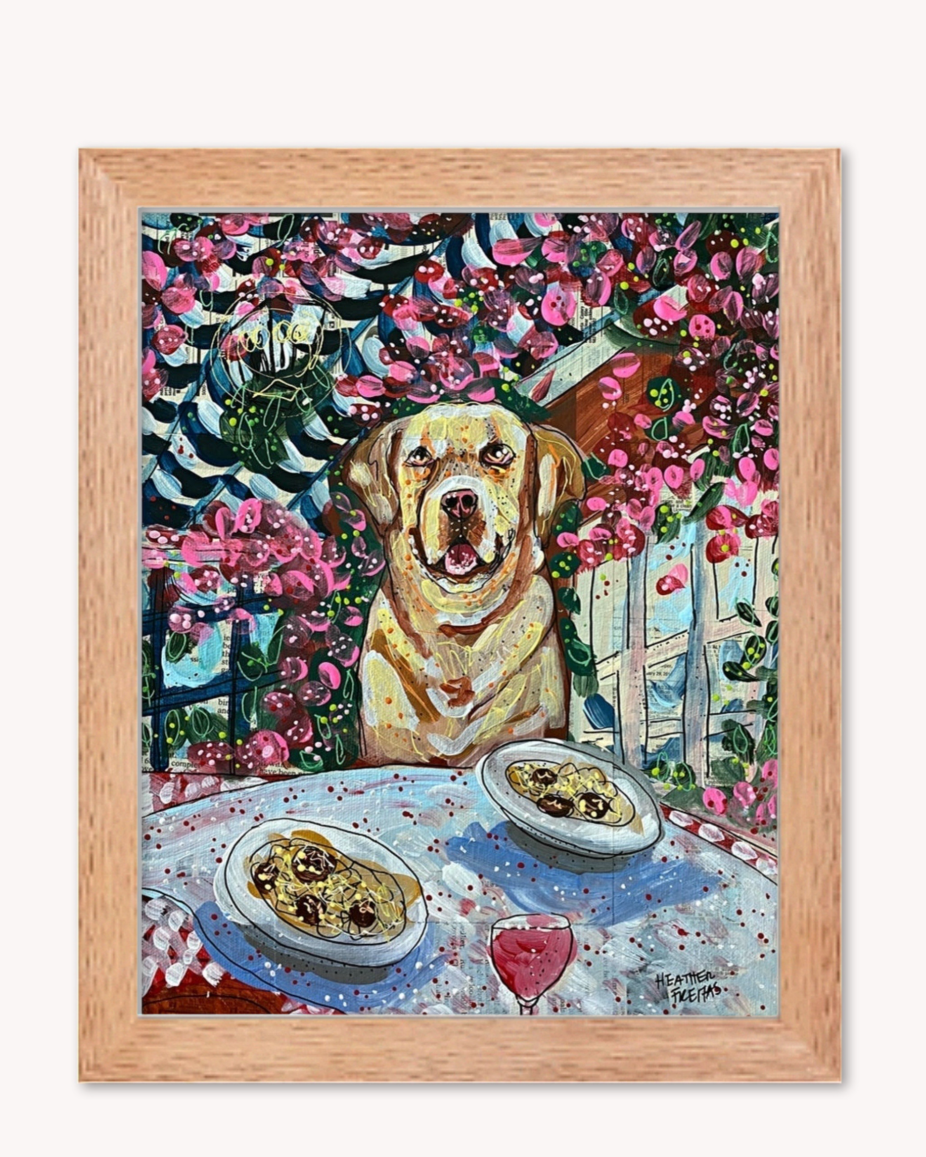 Yellow Lab Dining Print
