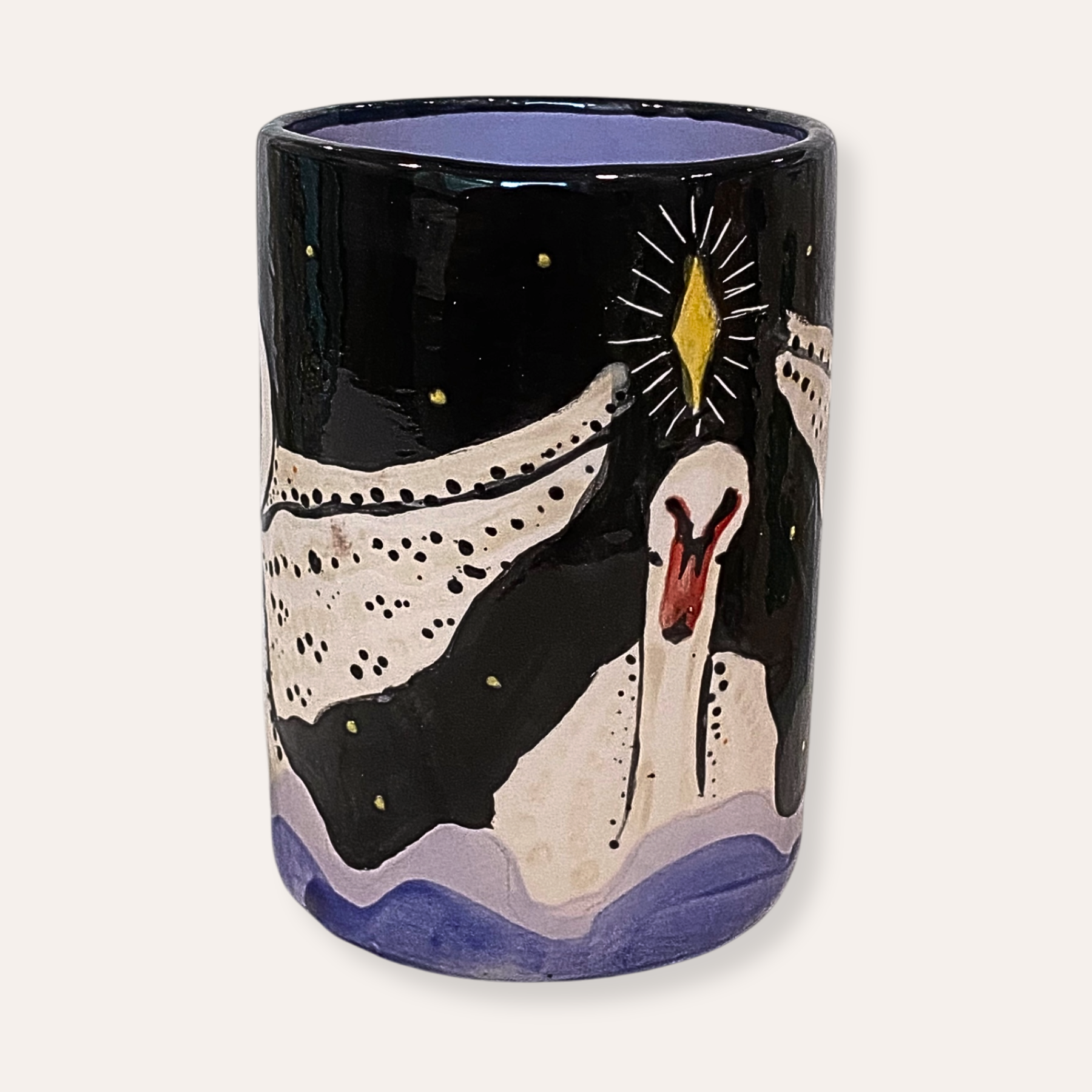 Black Swan Hand Painted 16oz Ceramic Coffee Mug
