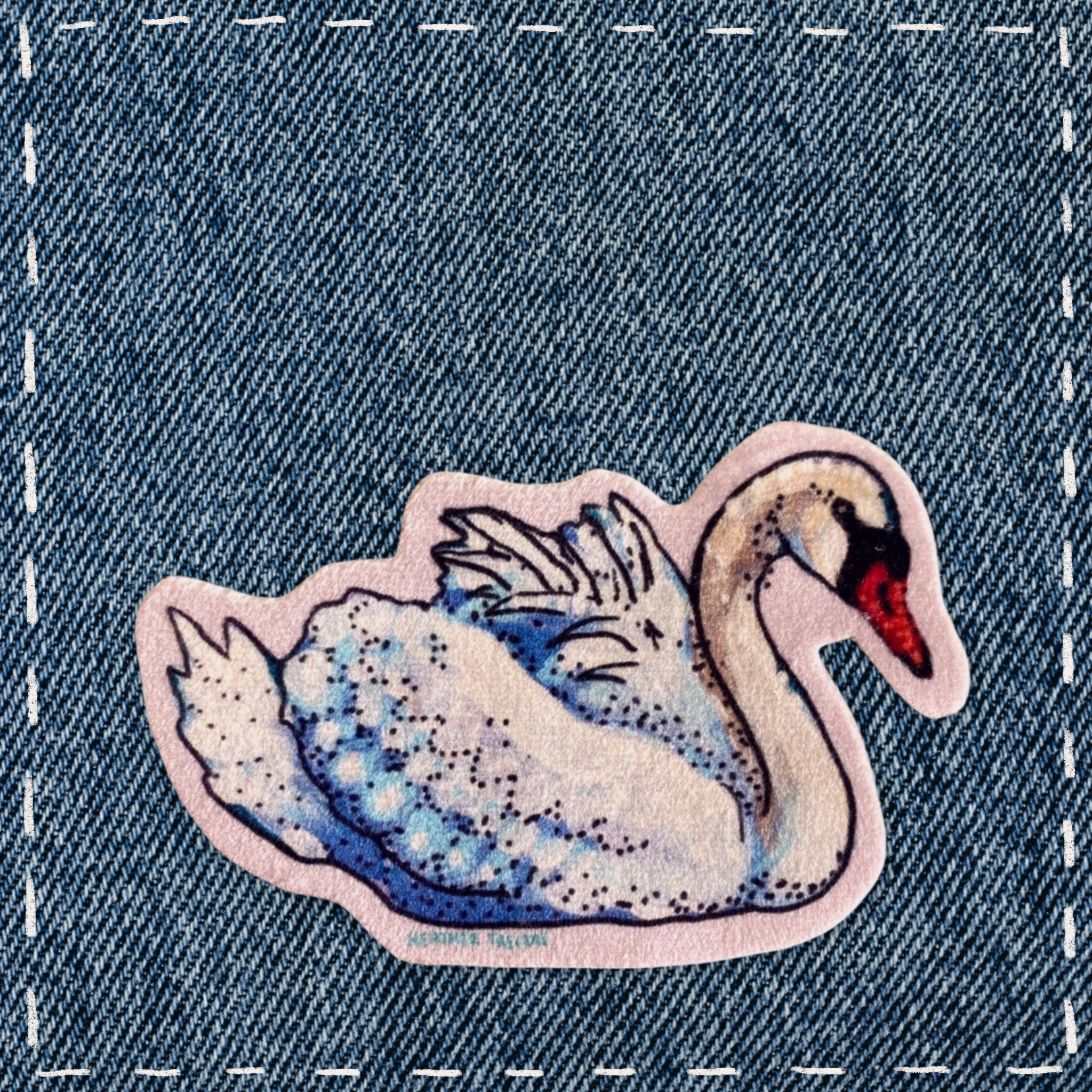 Swan - Sew On Velveteen Patch