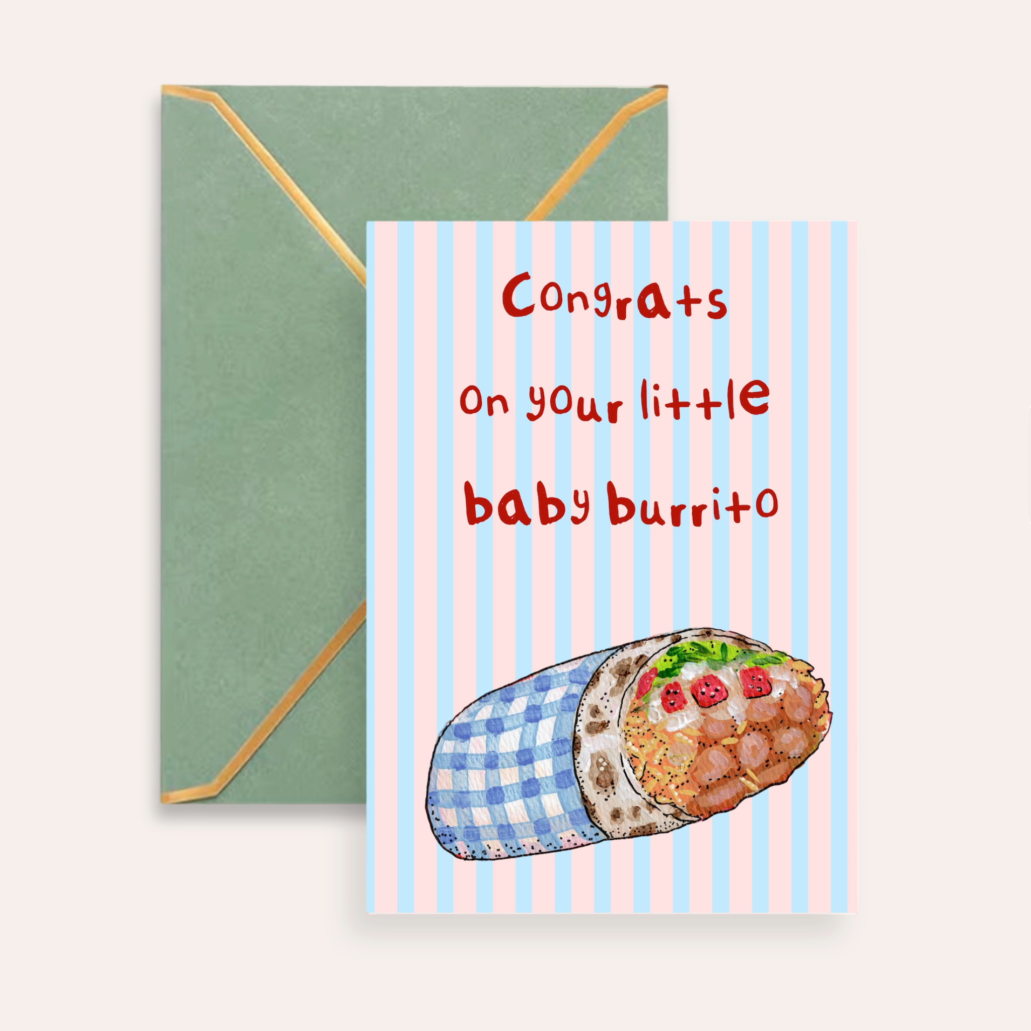 Congrats On Your Baby Burrito Fine Art Greeting Card