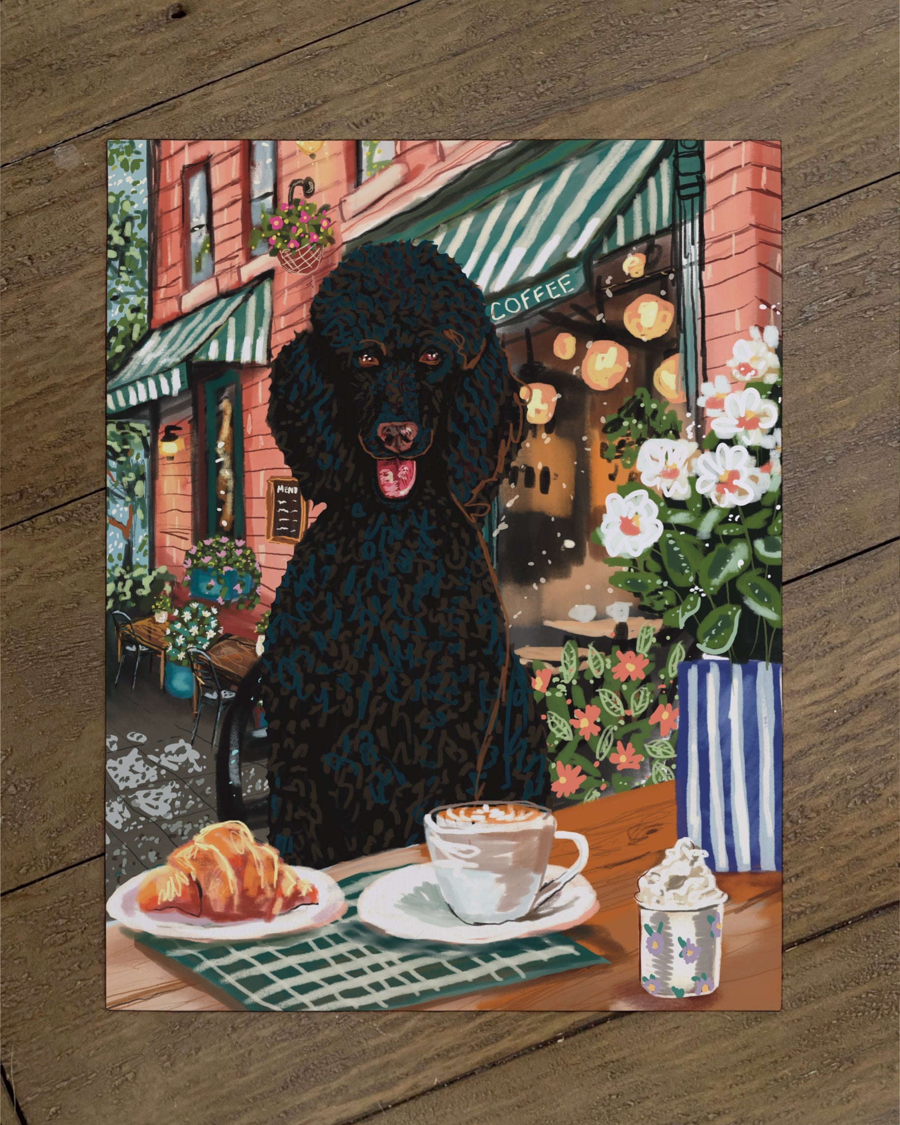 Standard Poodle - Build Your Pet Portrait Paper Print