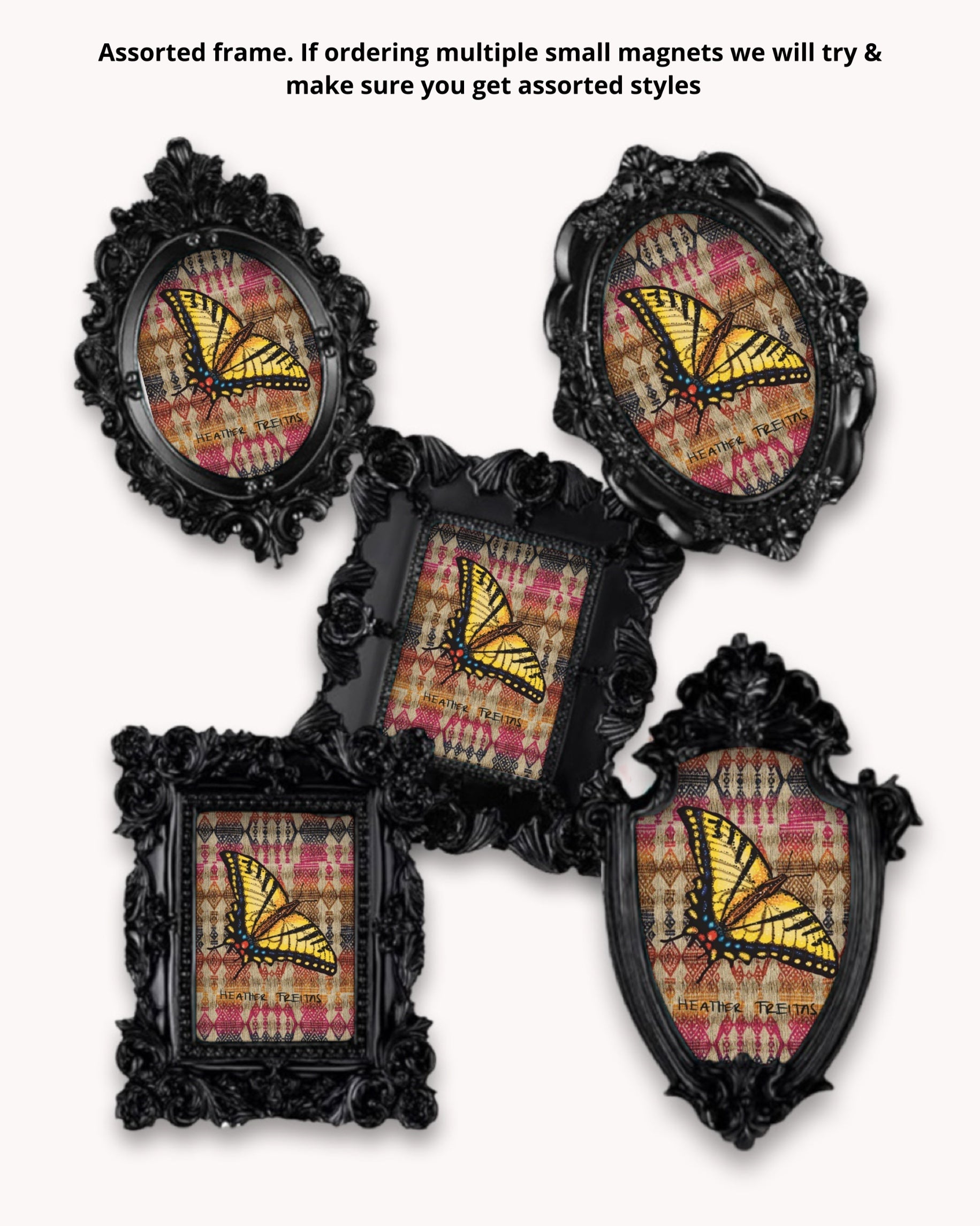 Two-tailed Swallowtail Butterfly Framed Magnet be ( Small )