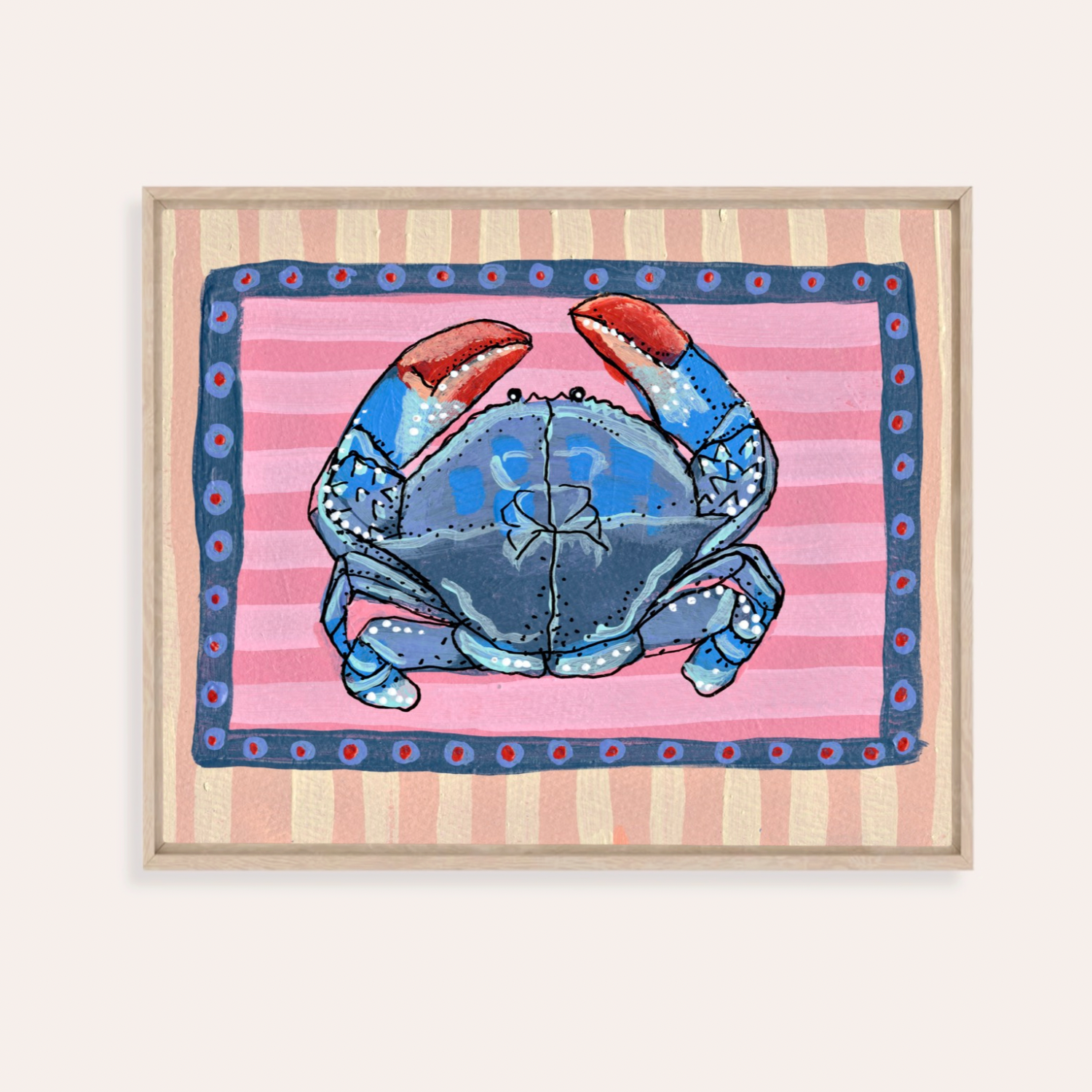 Blue Crab Framed Fine Art Canvas Print