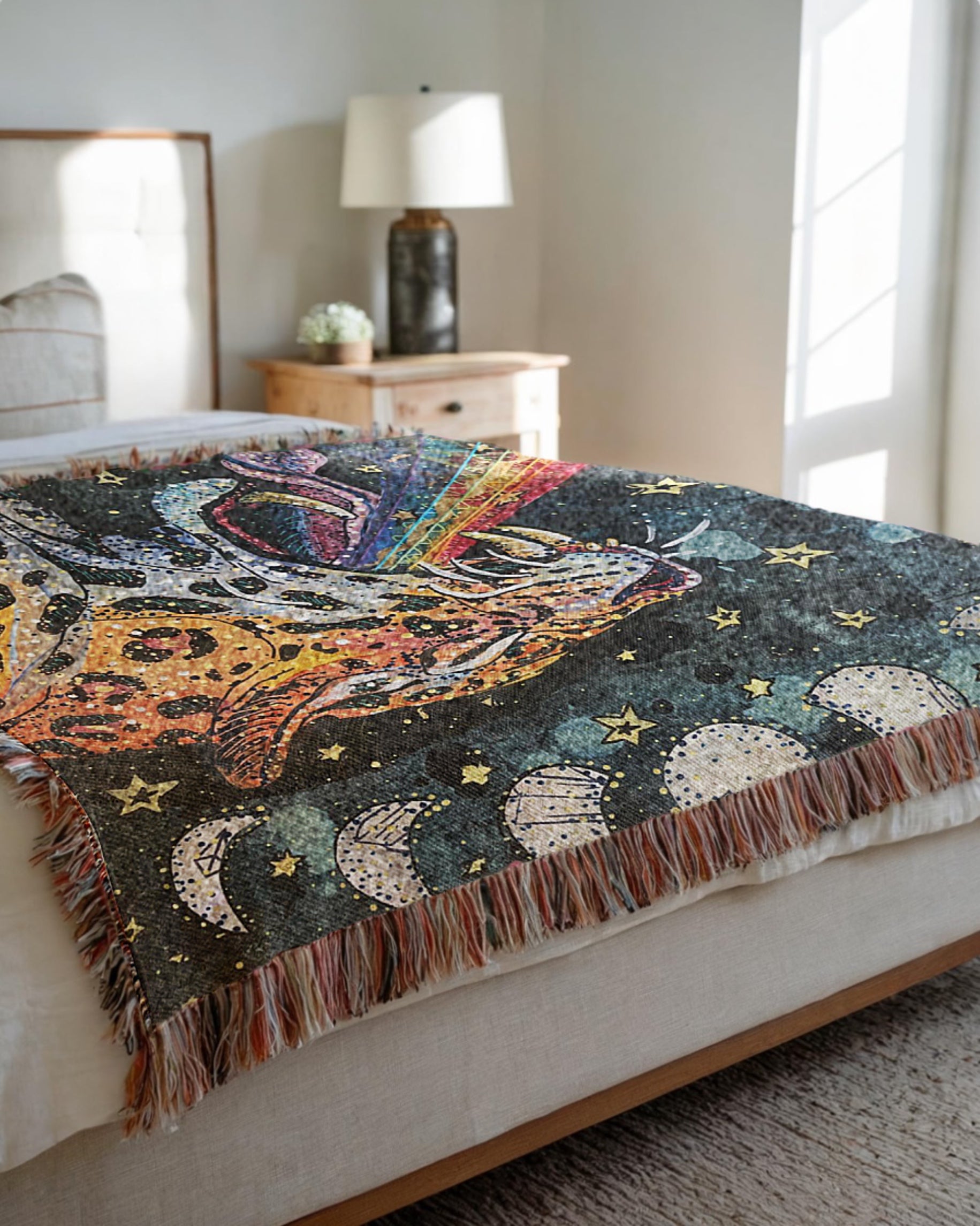 Moon Tides & Jaguar Vibes Woven Blanket