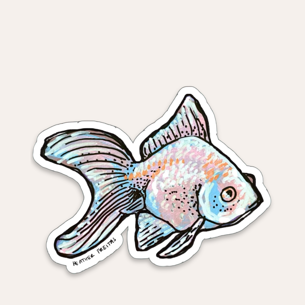 Albino Goldfish Sticker