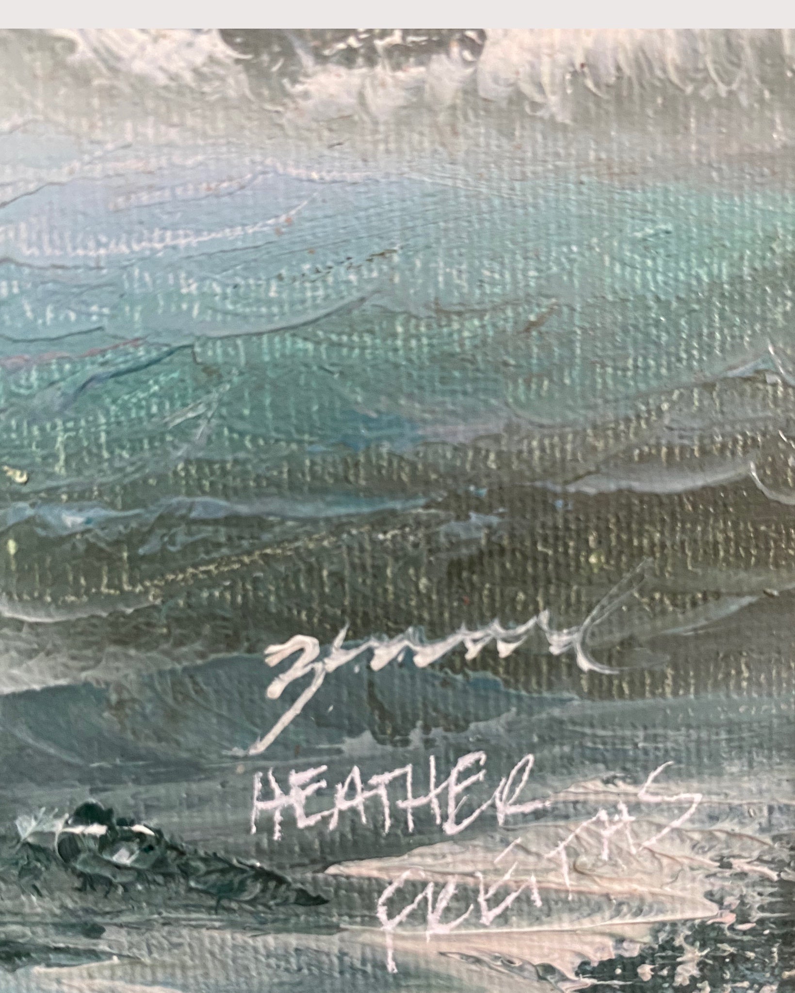 Great White Tides ( Original Painting - Painted Thrifted Painting )