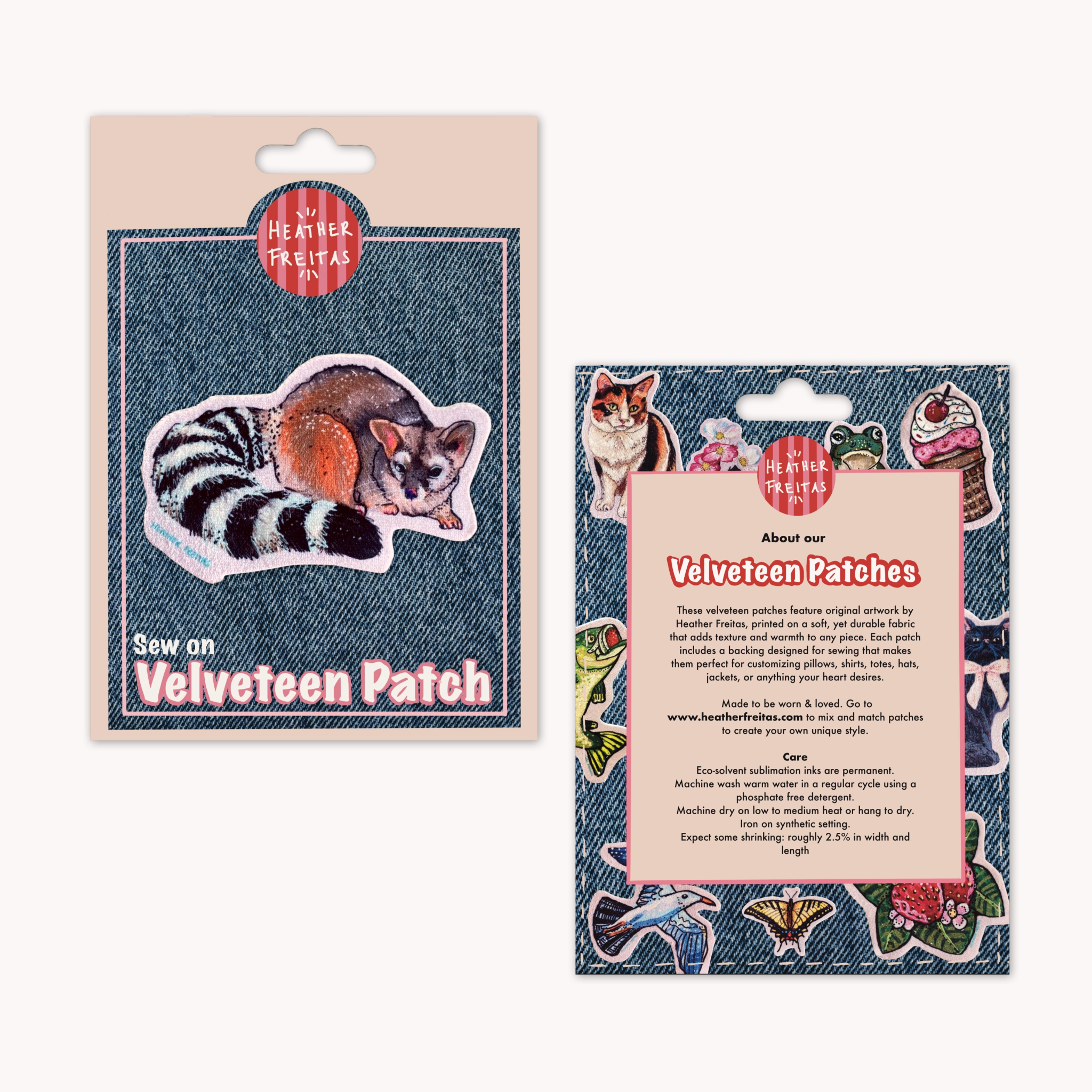 Ringtail Cat - Sew On Velveteen Patch