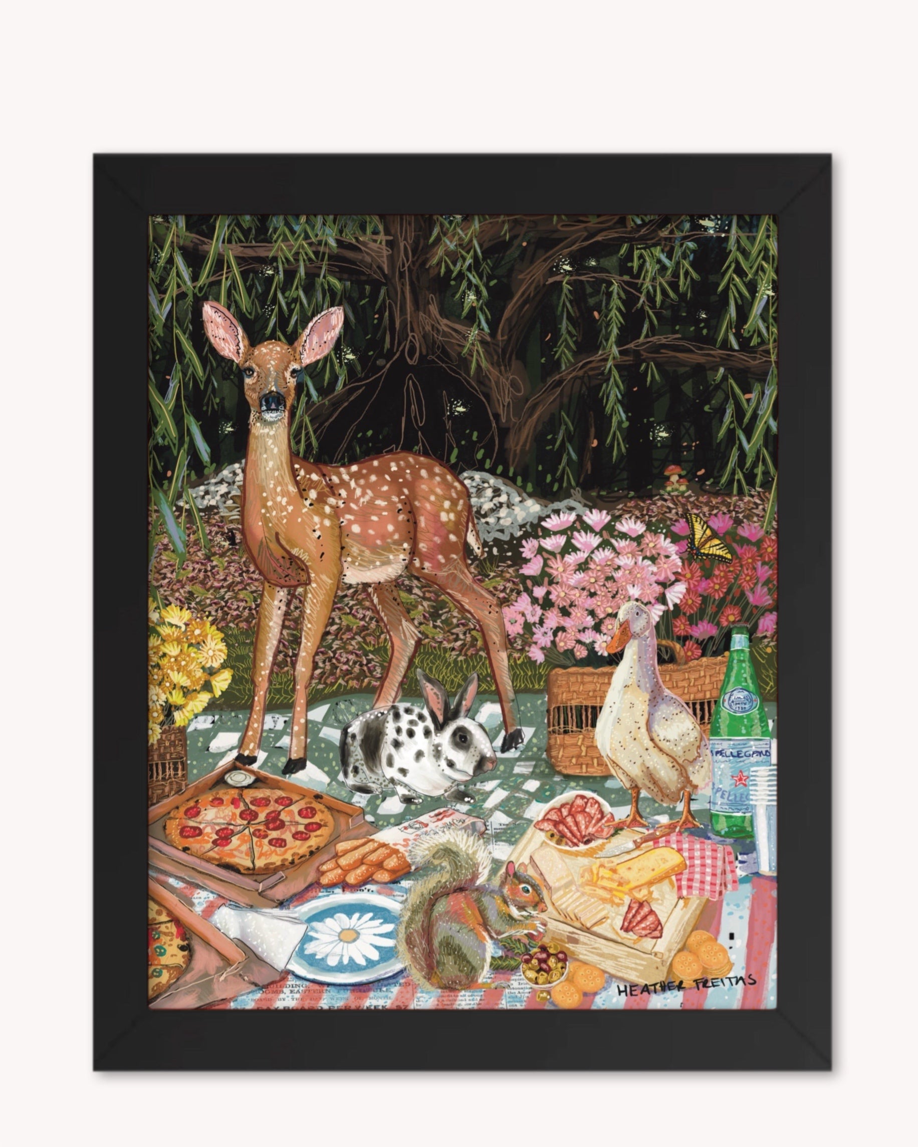 Woodland Friends Picnic Print