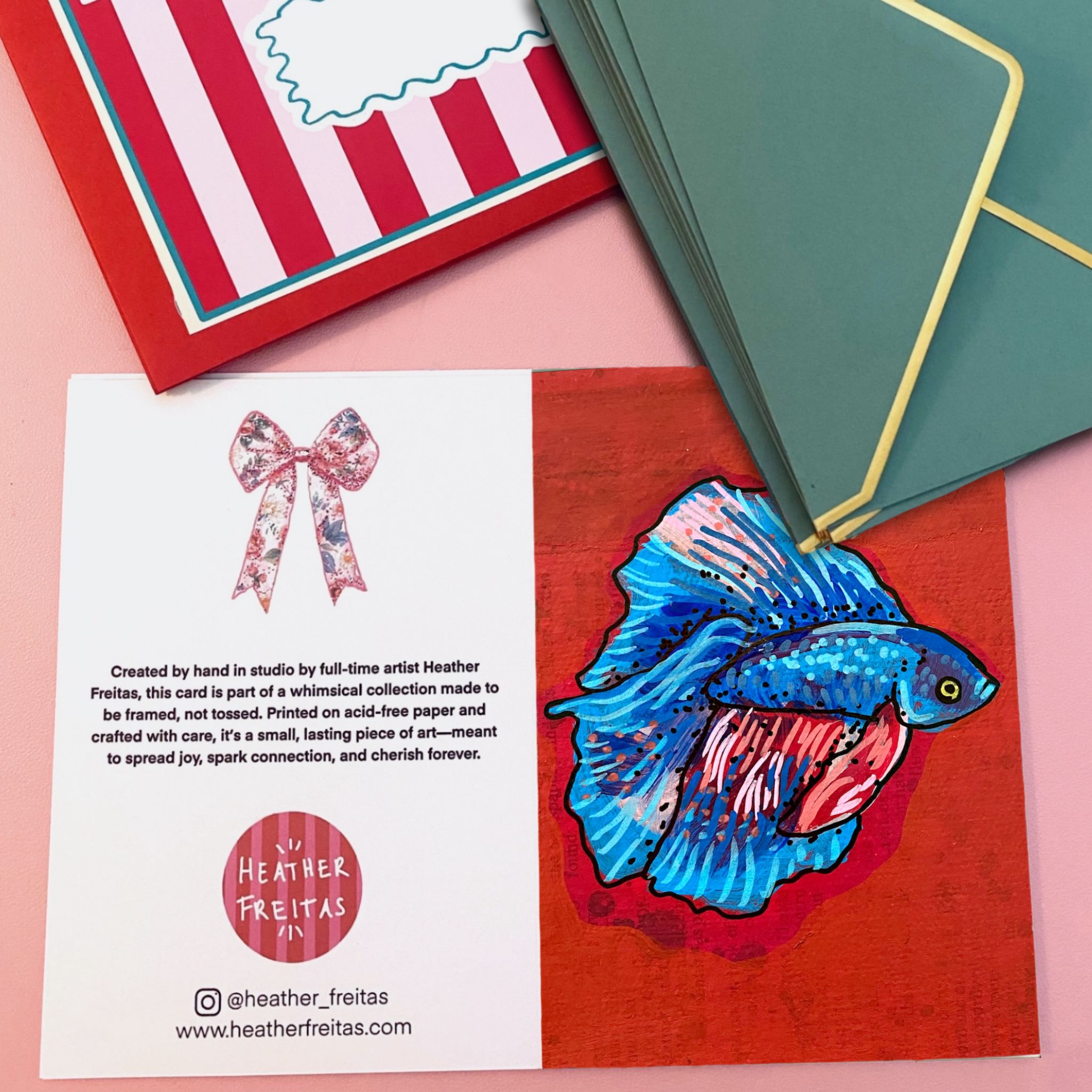 Blue Betta Fine Art Greeting Card