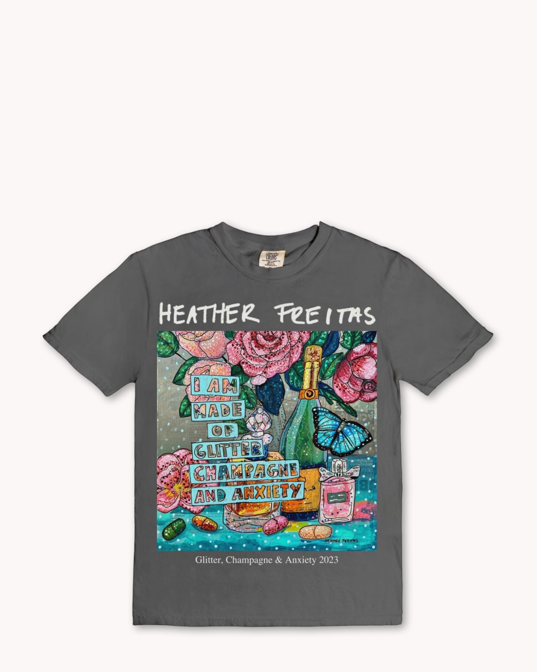 Glitter, Champagne & Anxiety Tee