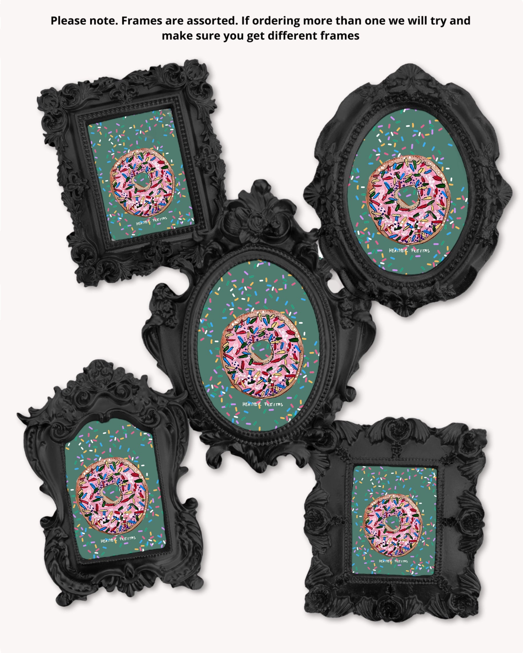 Pink Sprinkle Donut - Mini framed print