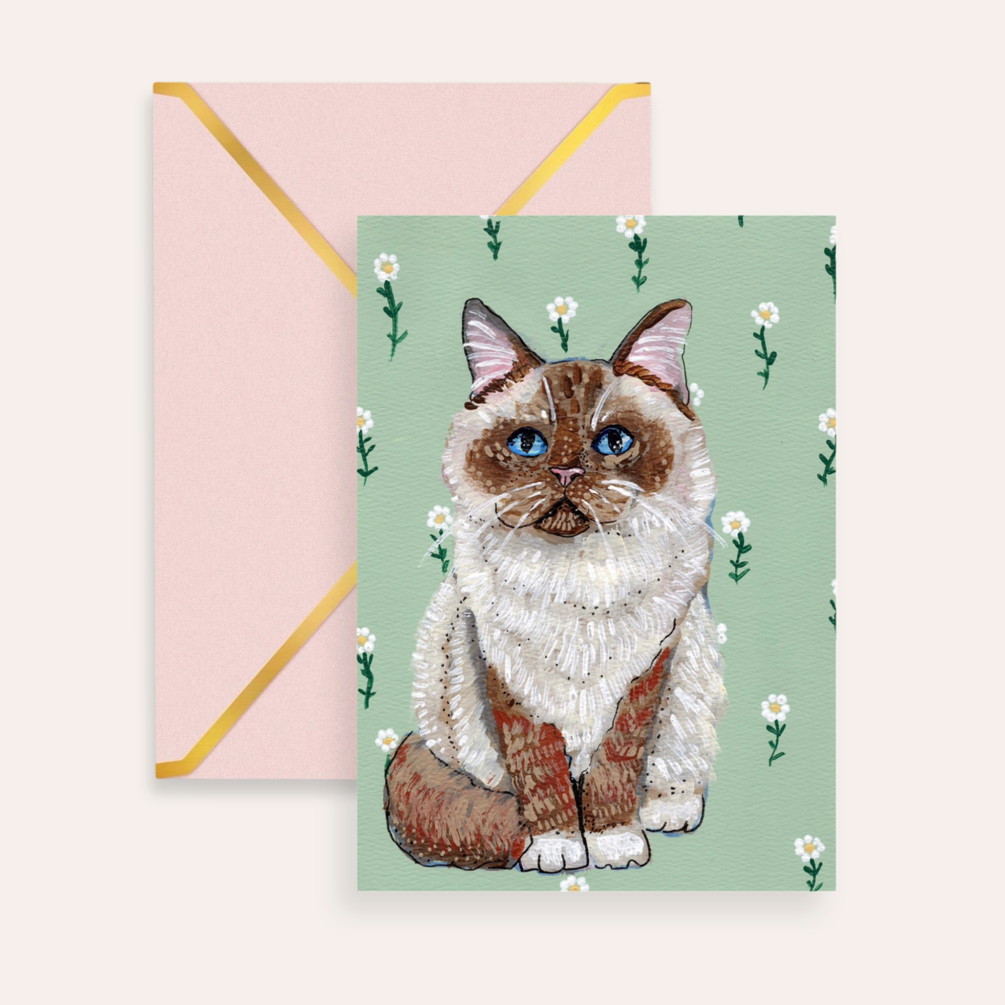 Ragdoll Cat Fine Art Greeting Card