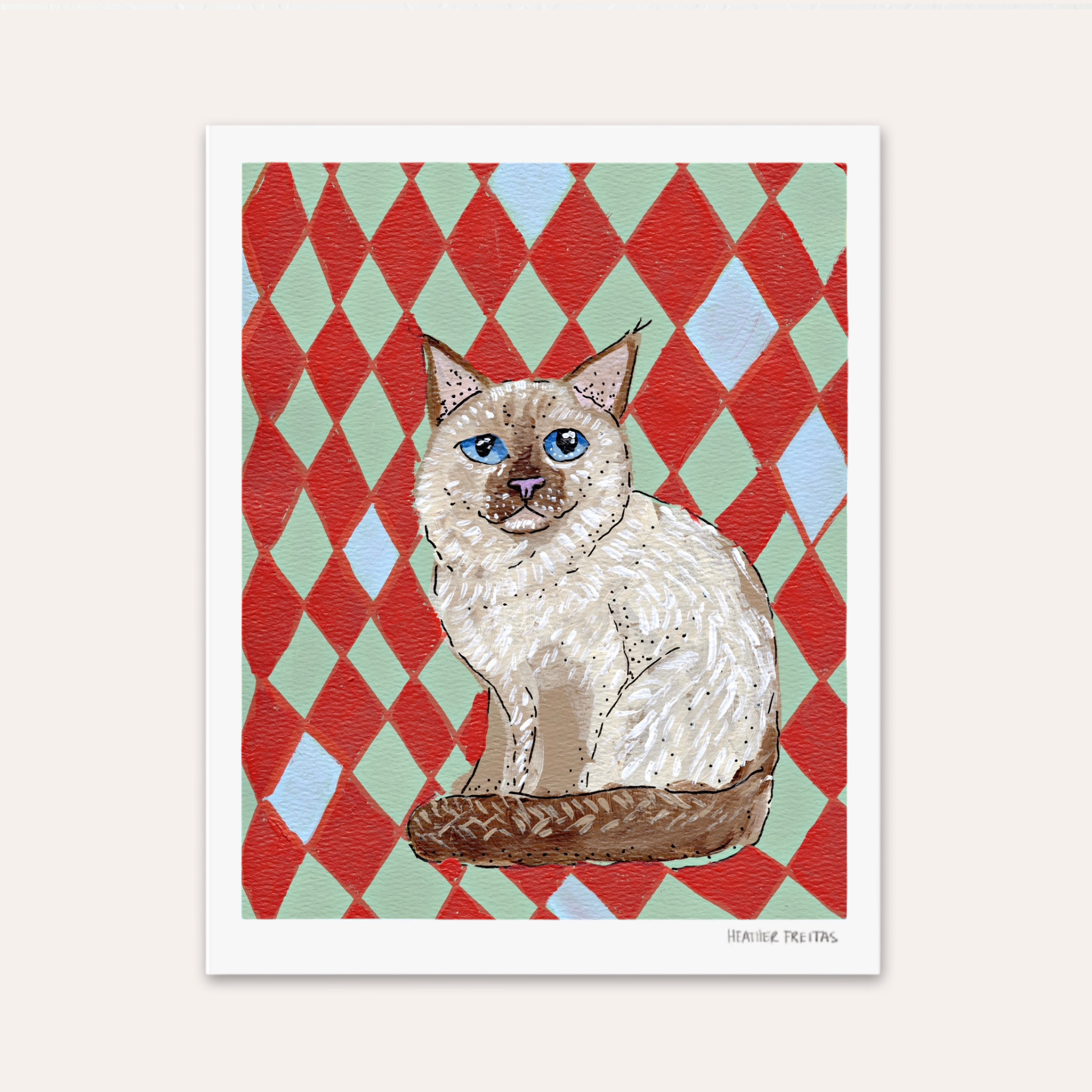 Birman Cat Hand Signed Fine Art Print