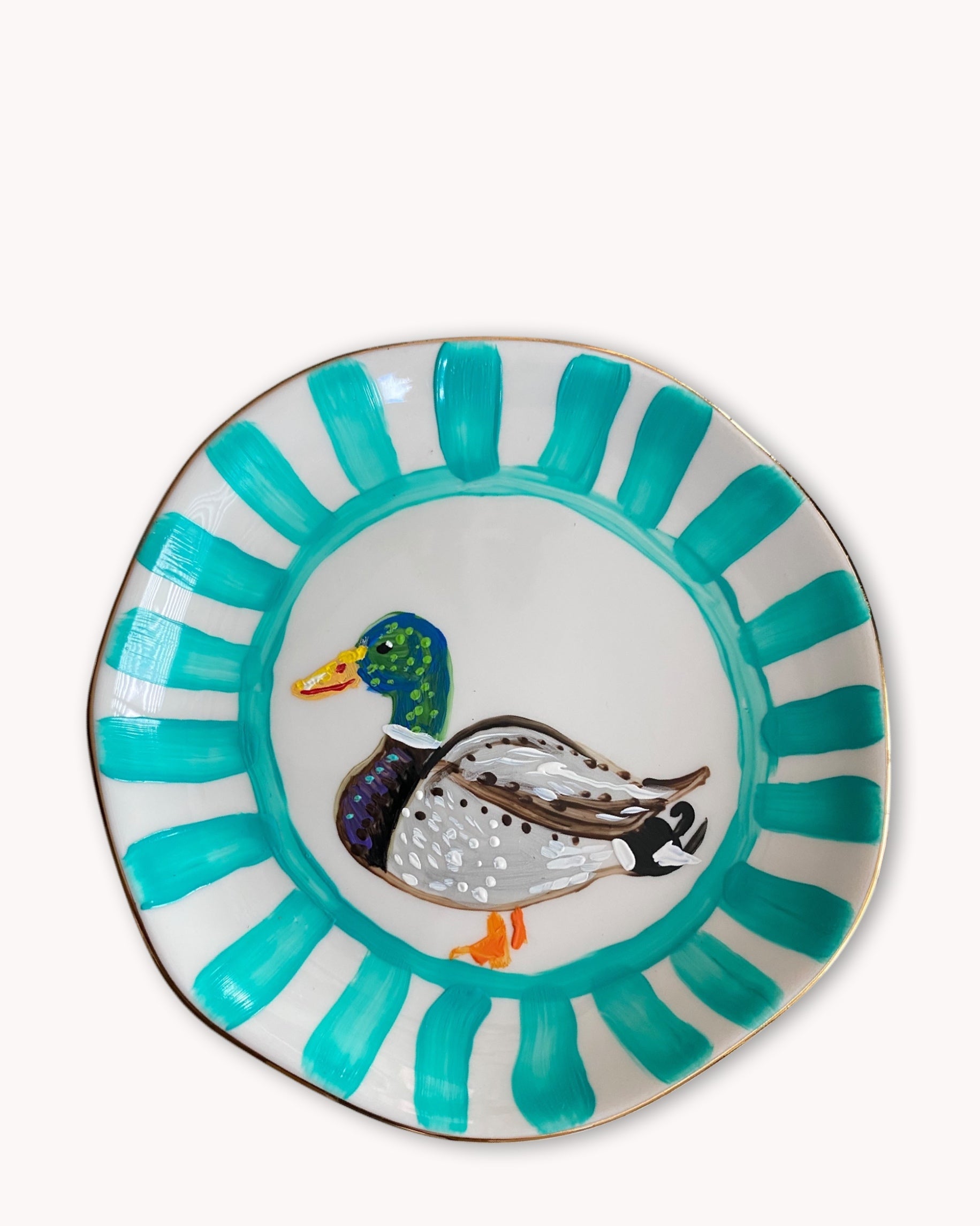 Mallard Hand Painted 4.5 in Trinket Tray