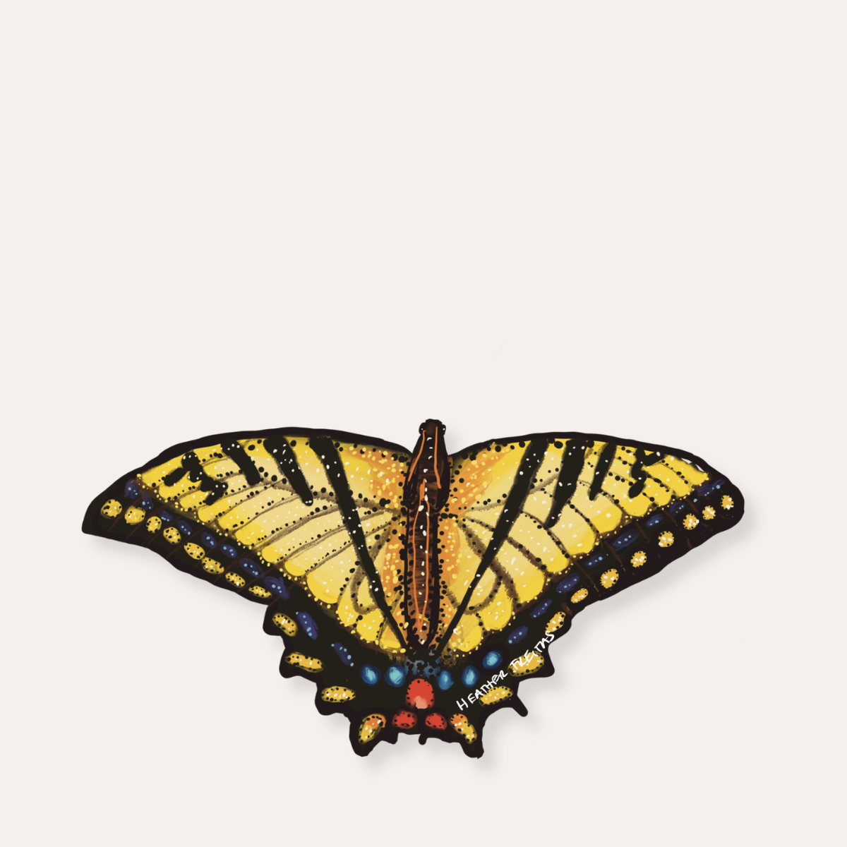 Yellow Swallowtail Butterfly Sticker
