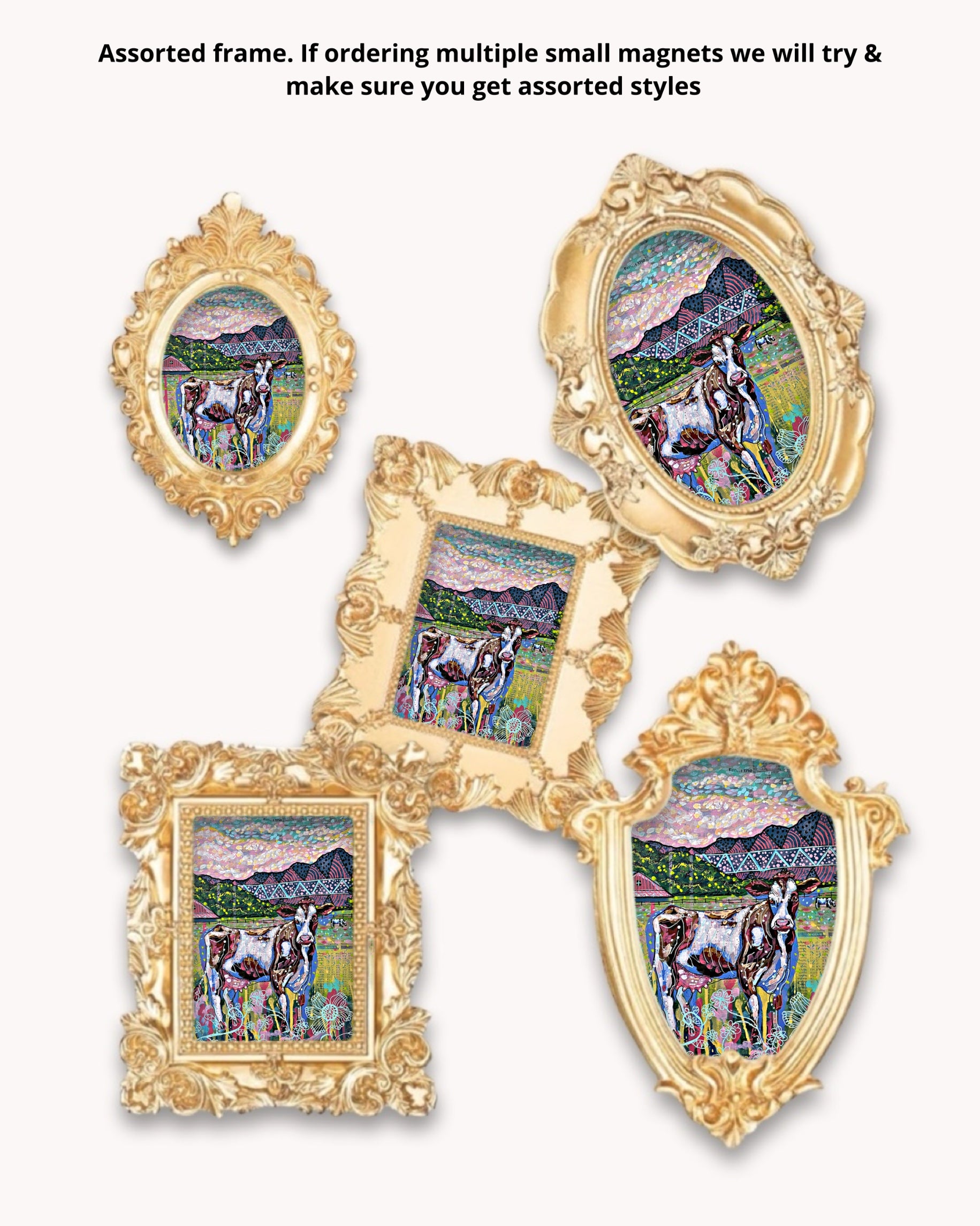 Cows On The Farm Framed Magnet ( Small )
