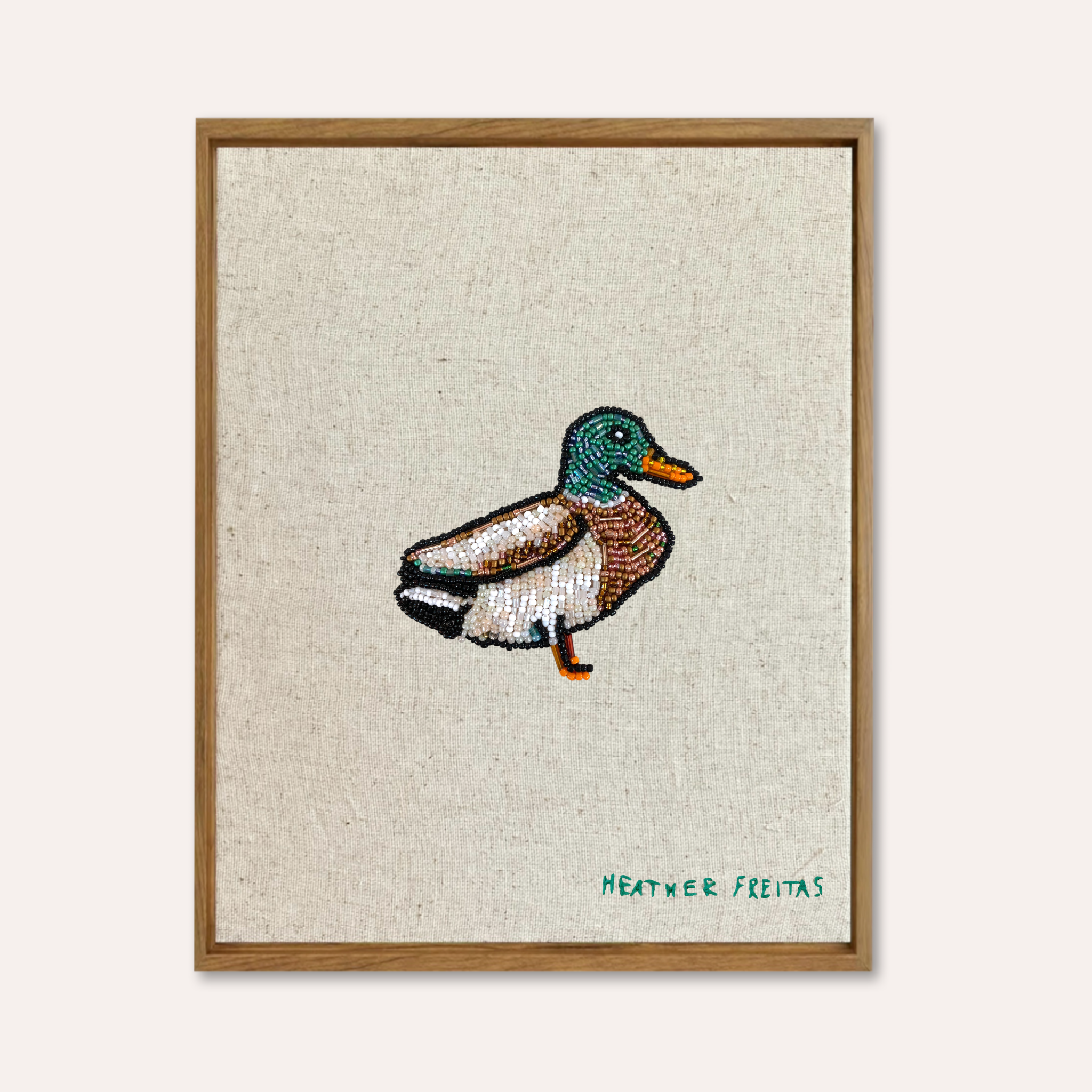 Mallard Beaded Embroidery Wall Art