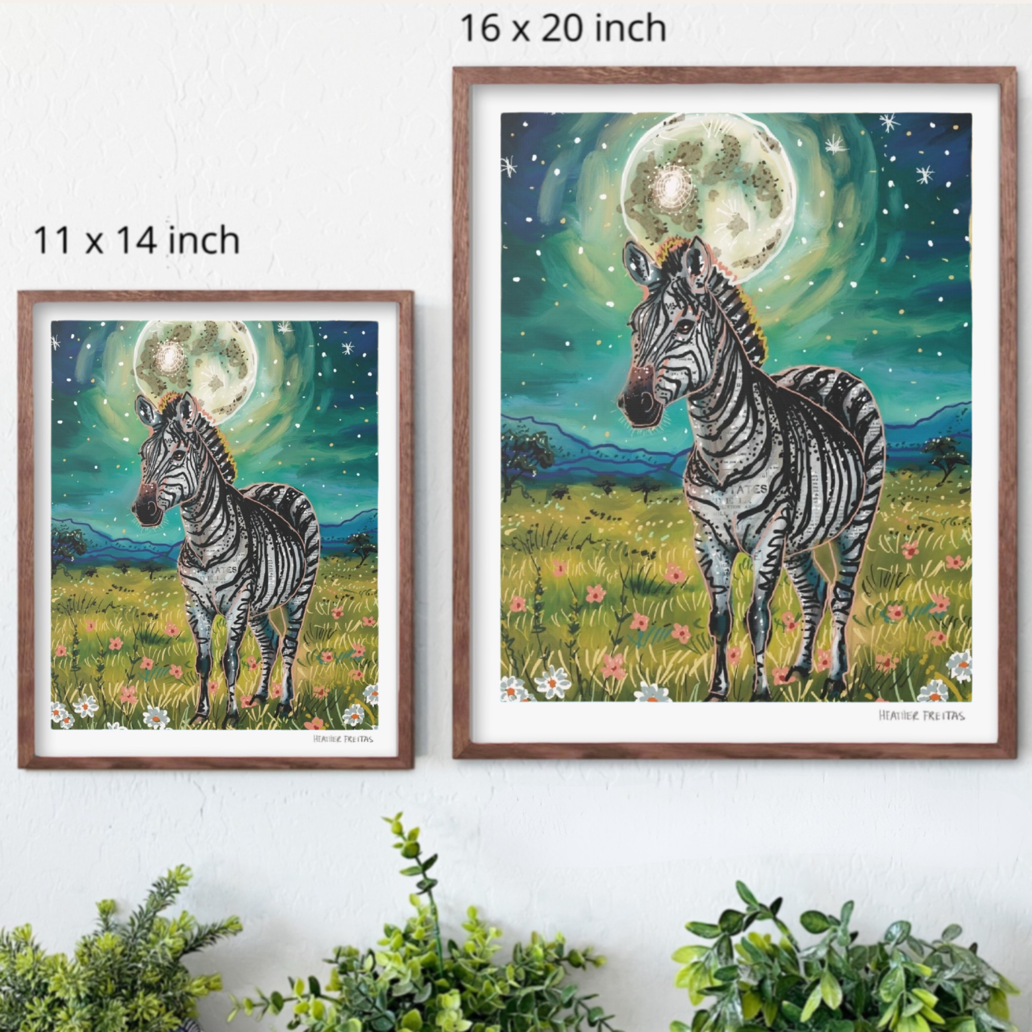 Floral Zebra Fine Art Print