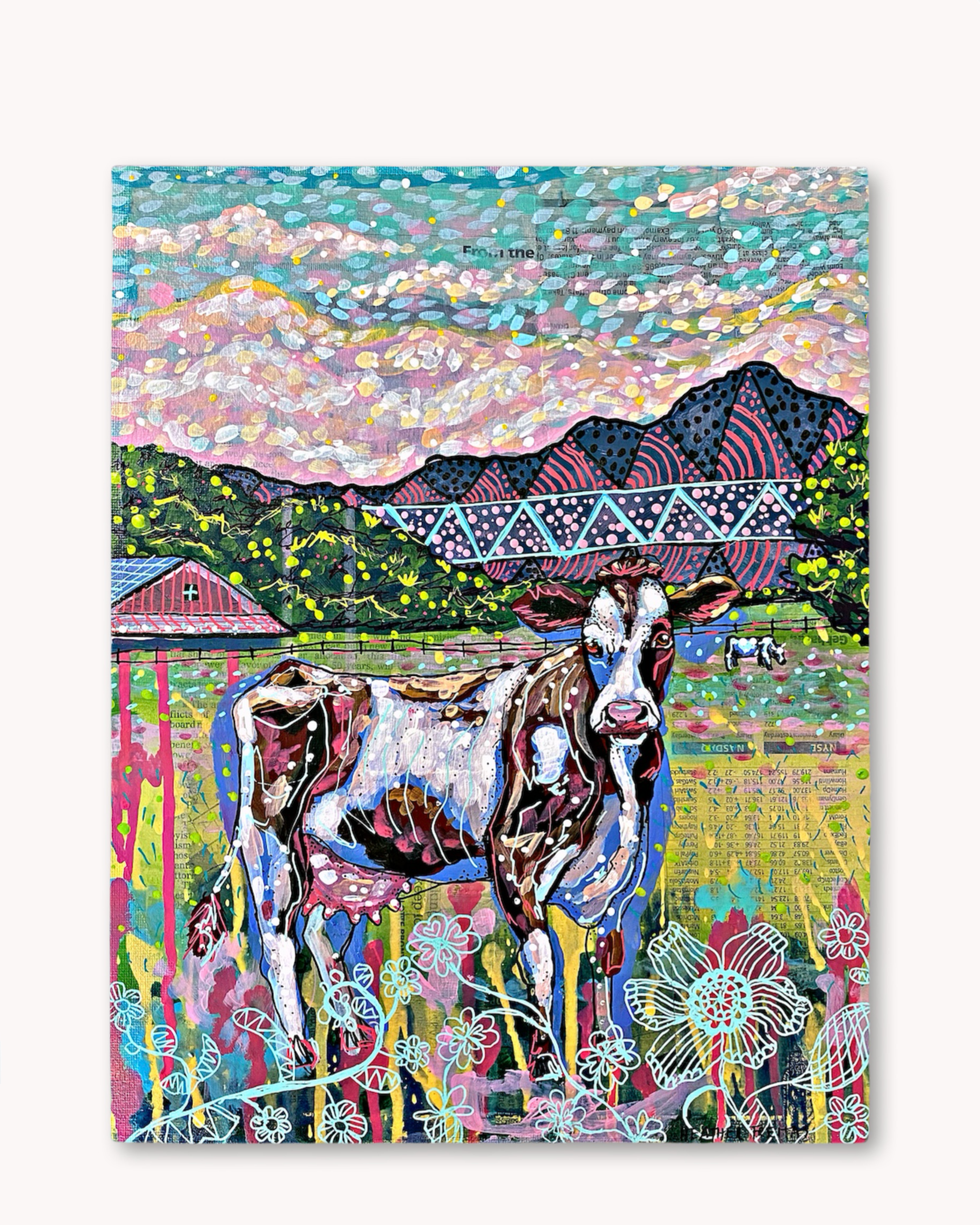 Cows On The Farm Print