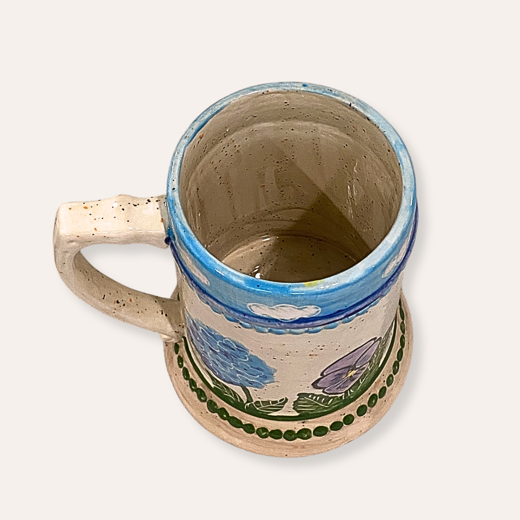 Botanicals Hand Painted Ceramic Beer Stein