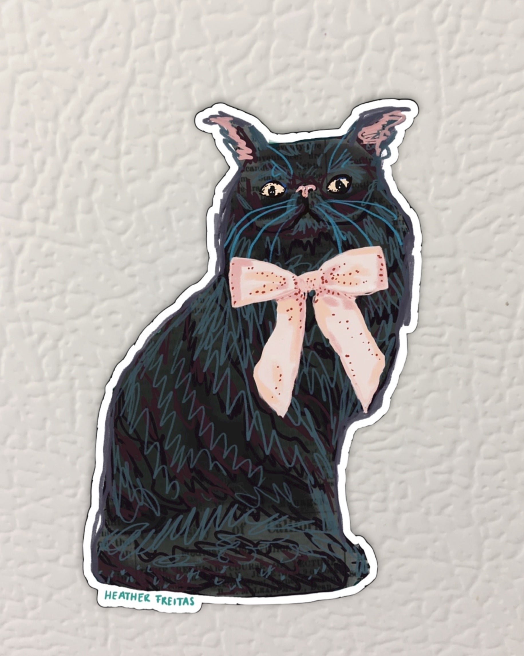Black Persian Cat Magnet ( Die-Cut )
