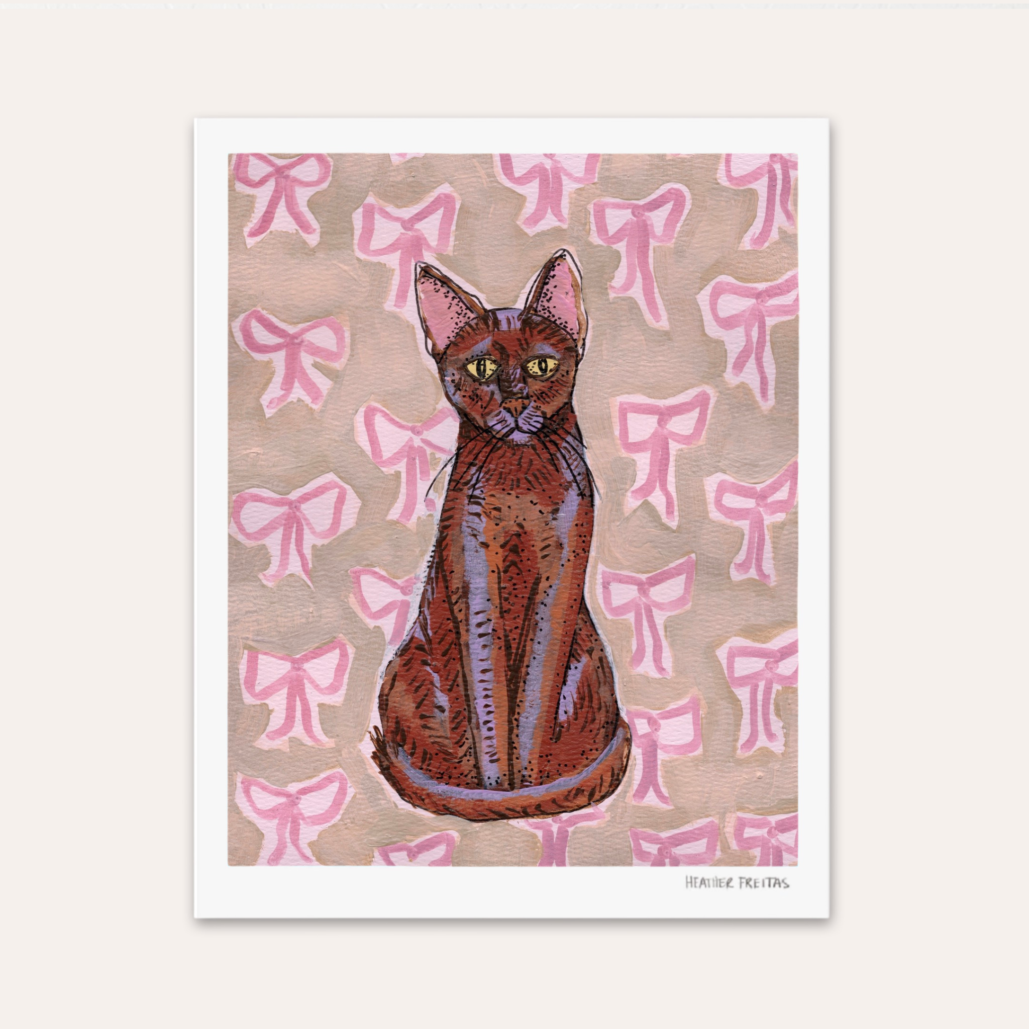 Havana Brown Cat Hand Signed Fine Art Print